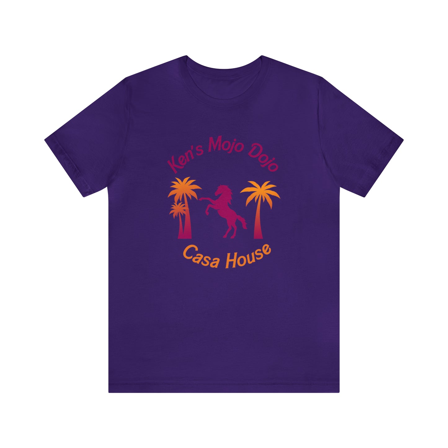 Warm Neon Palm Horse, Mojo Dojo Casa House, Unisex Jersey Short Sleeve Tee