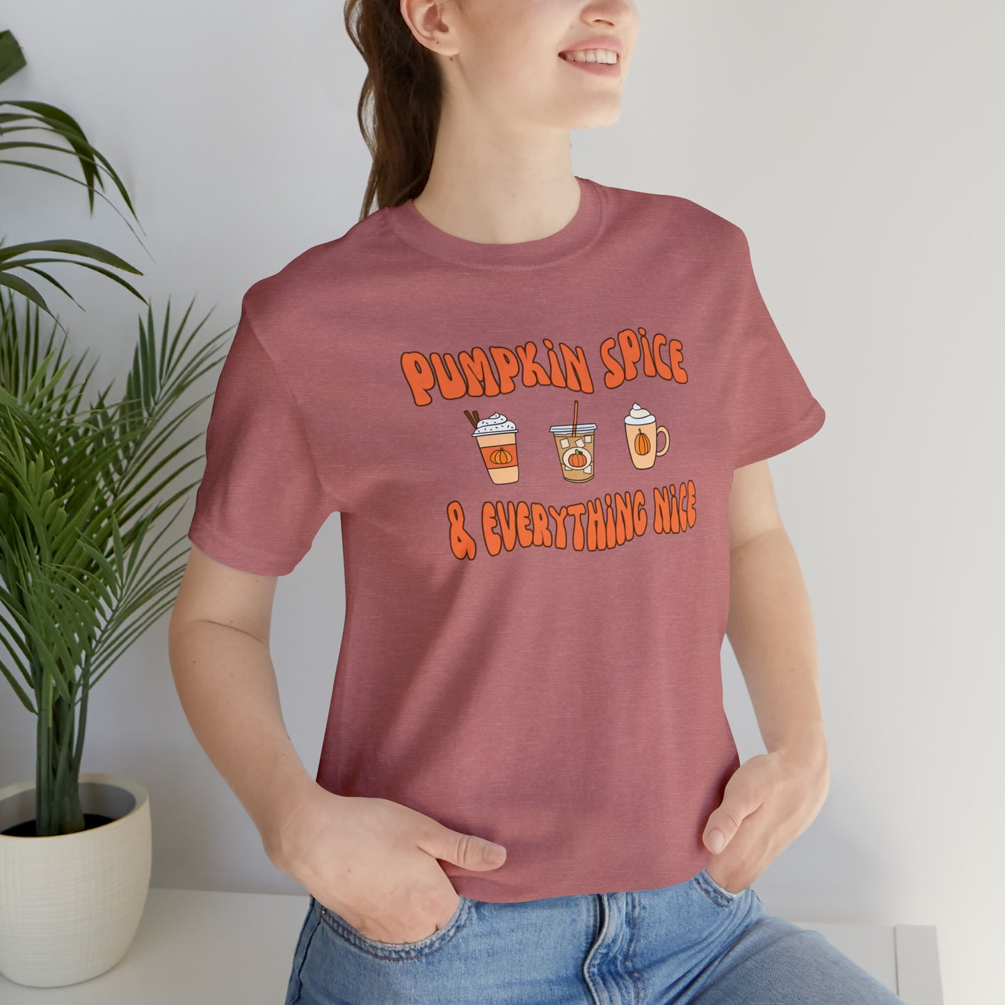 Three Pumpkin Spice, Unisex Jersey Short Sleeve Tee