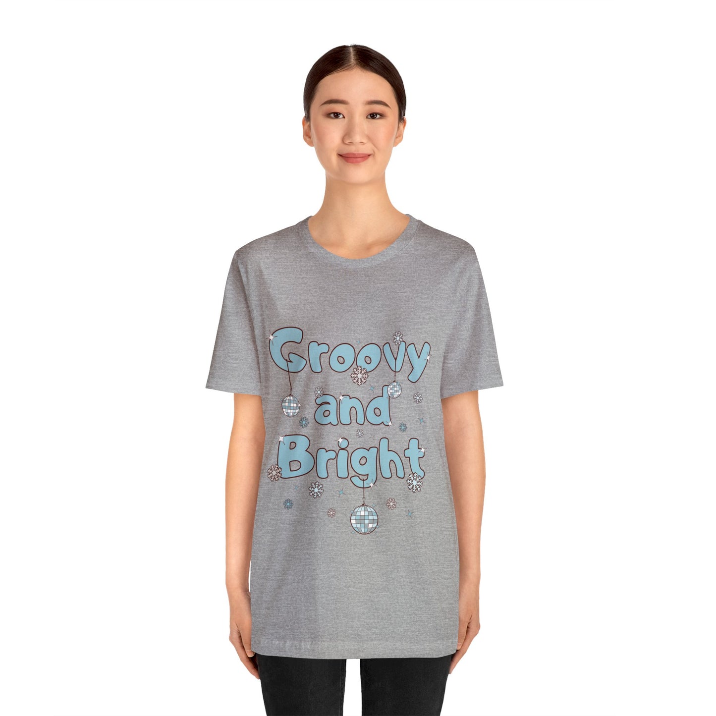 Silver and Blue - Groovy and Bright Jingle Disco Ball - Unisex T-shirt