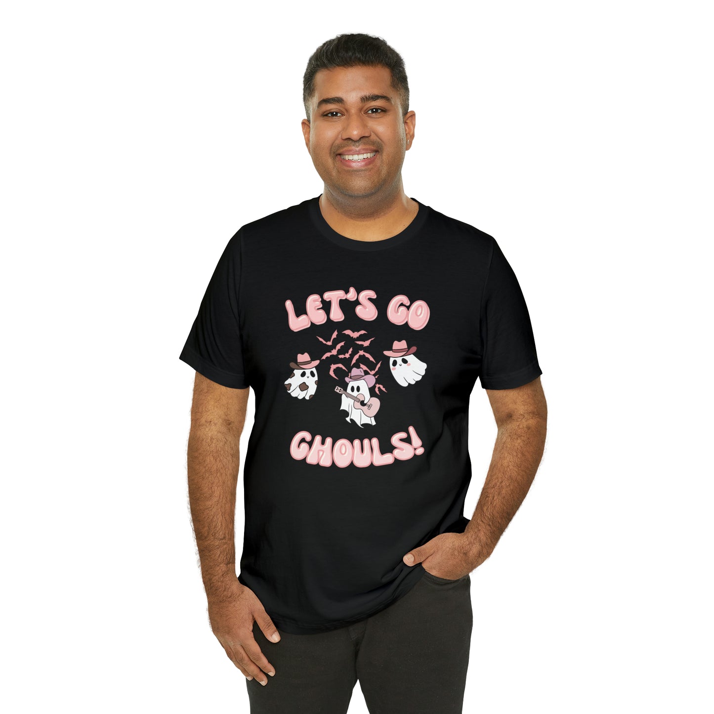 Let's Go Ghouls, retro font, Unisex Jersey Short Sleeve Tee
