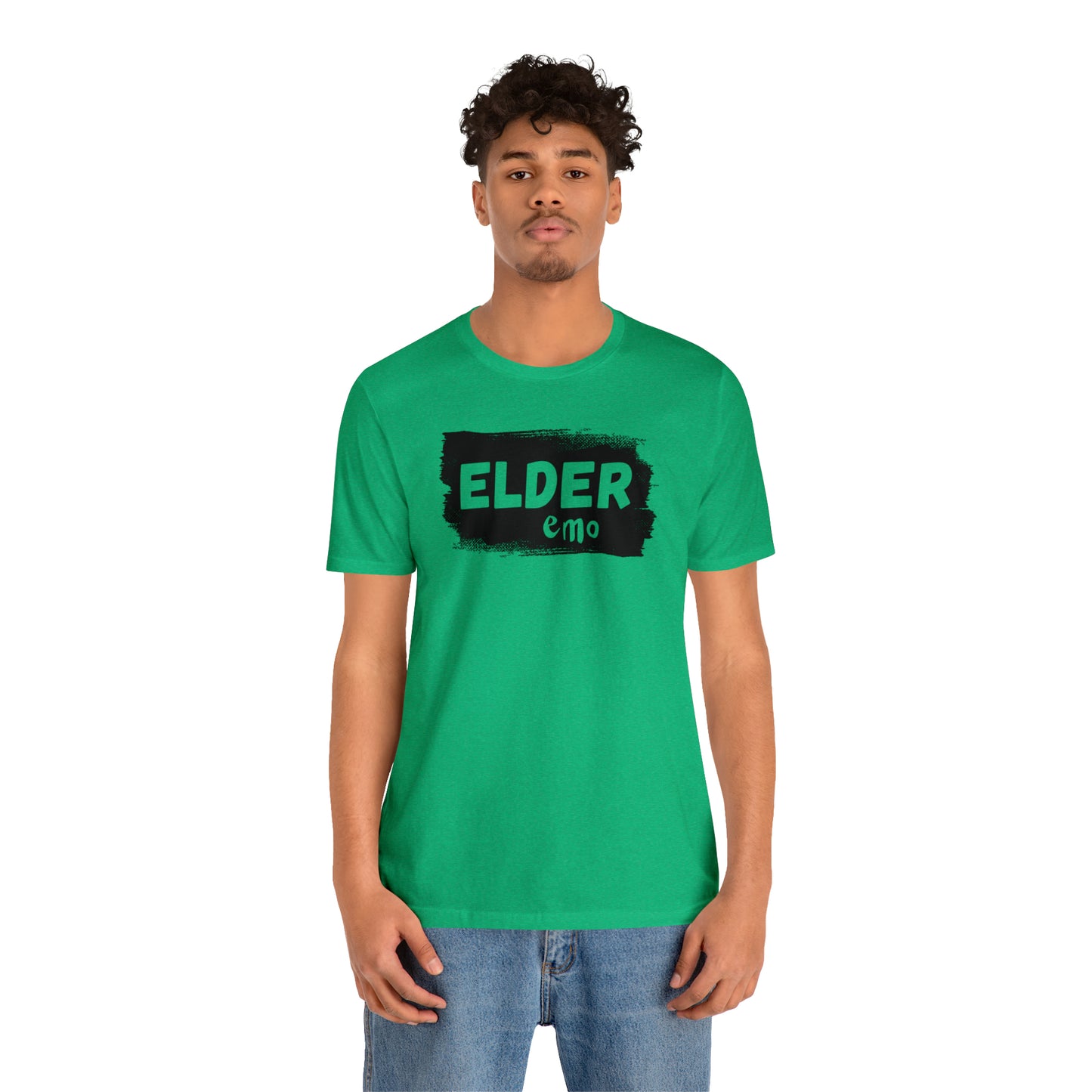 BLACK LETTER Elder Emo, Unisex Jersey Short Sleeve Tee
