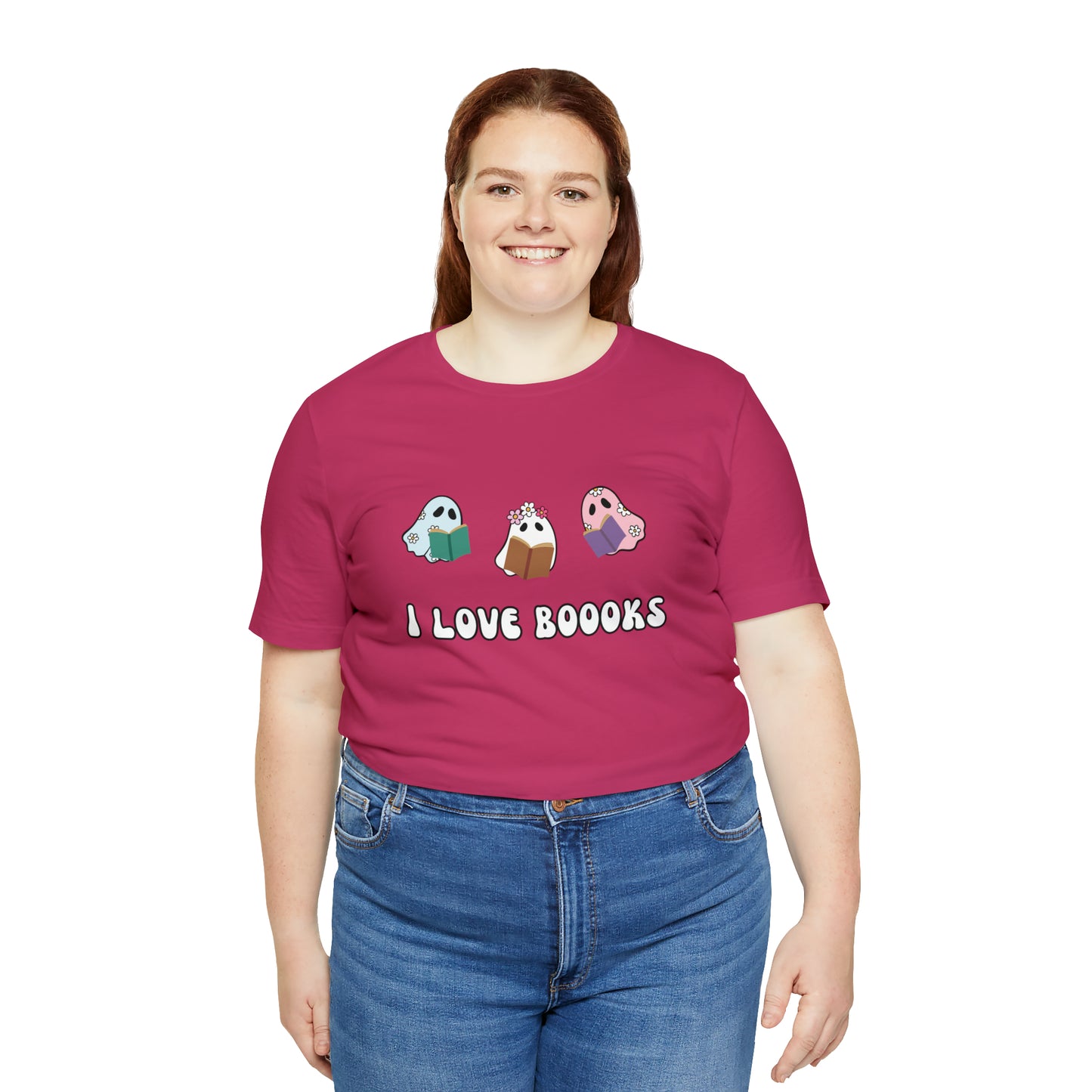 I Love Boooks Ghouls, Unisex Jersey Short Sleeve Tee