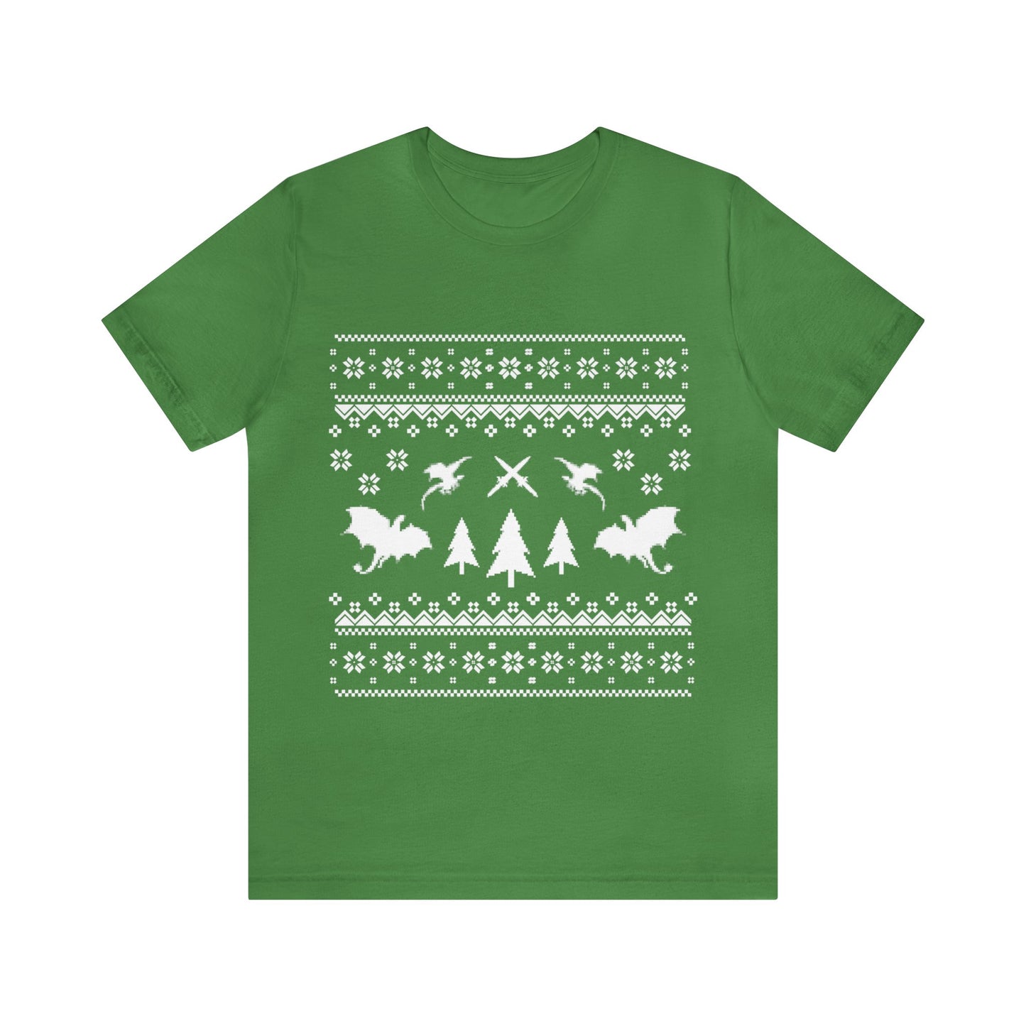 8-bit Fair Isle Dragon Christmas - Version 3 - Unisex T-shirt