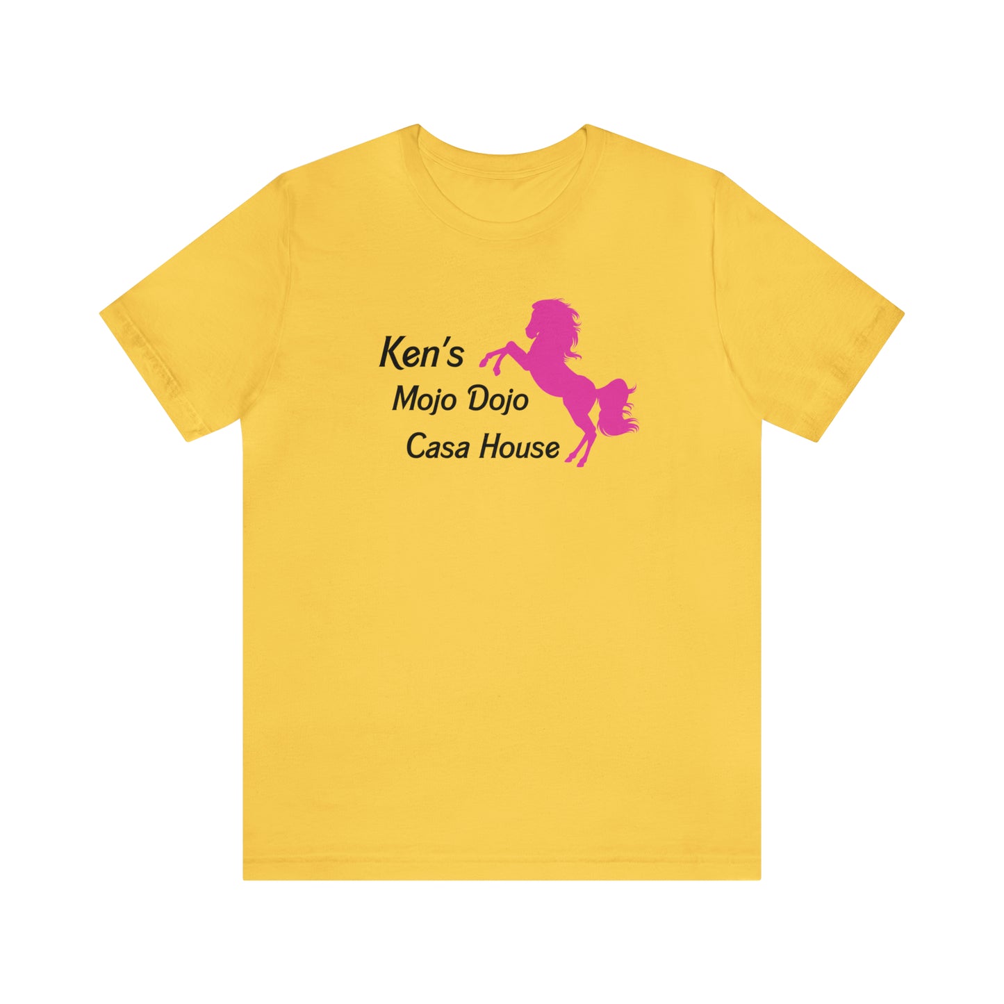 Pink Silhouette Horse, Mojo Dojo Casa House, Unisex Jersey Short Sleeve Tee