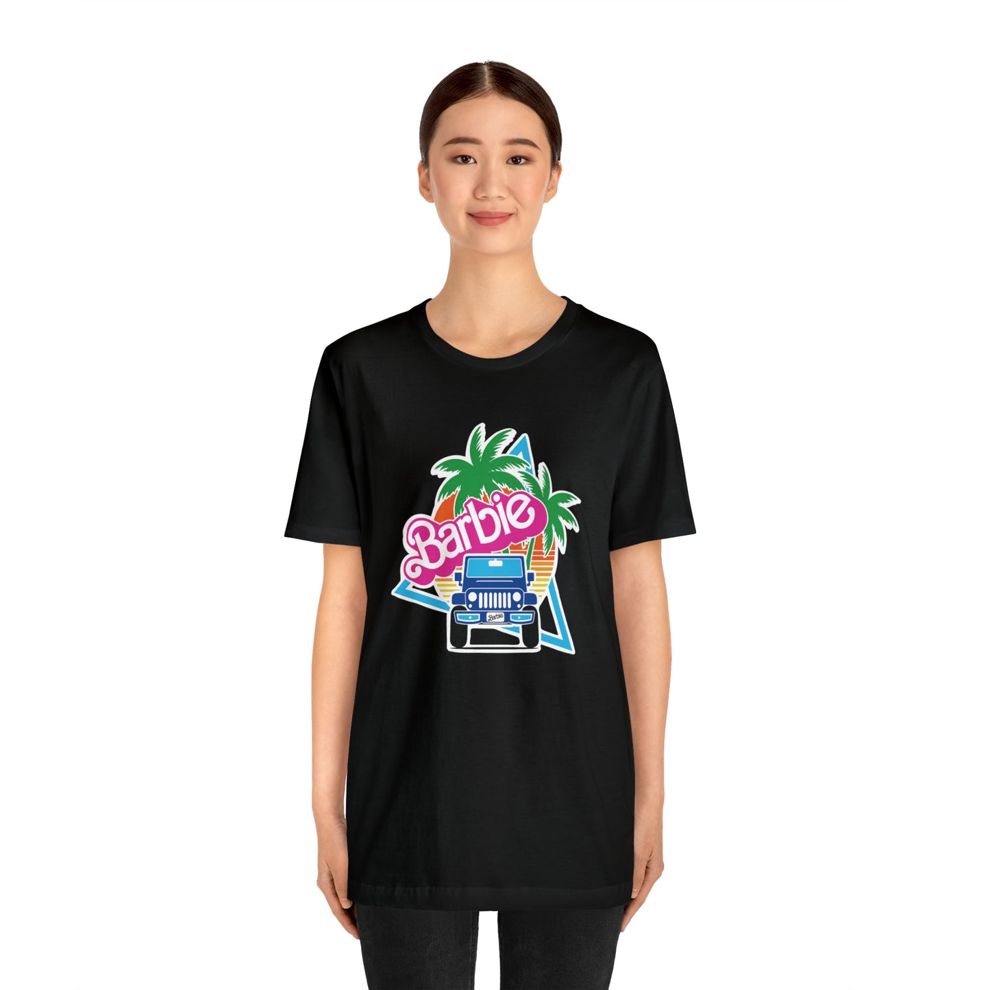 Blue jeep, Beep Beep Barbie Jeep, Unisex Jersey Short Sleeve Tee