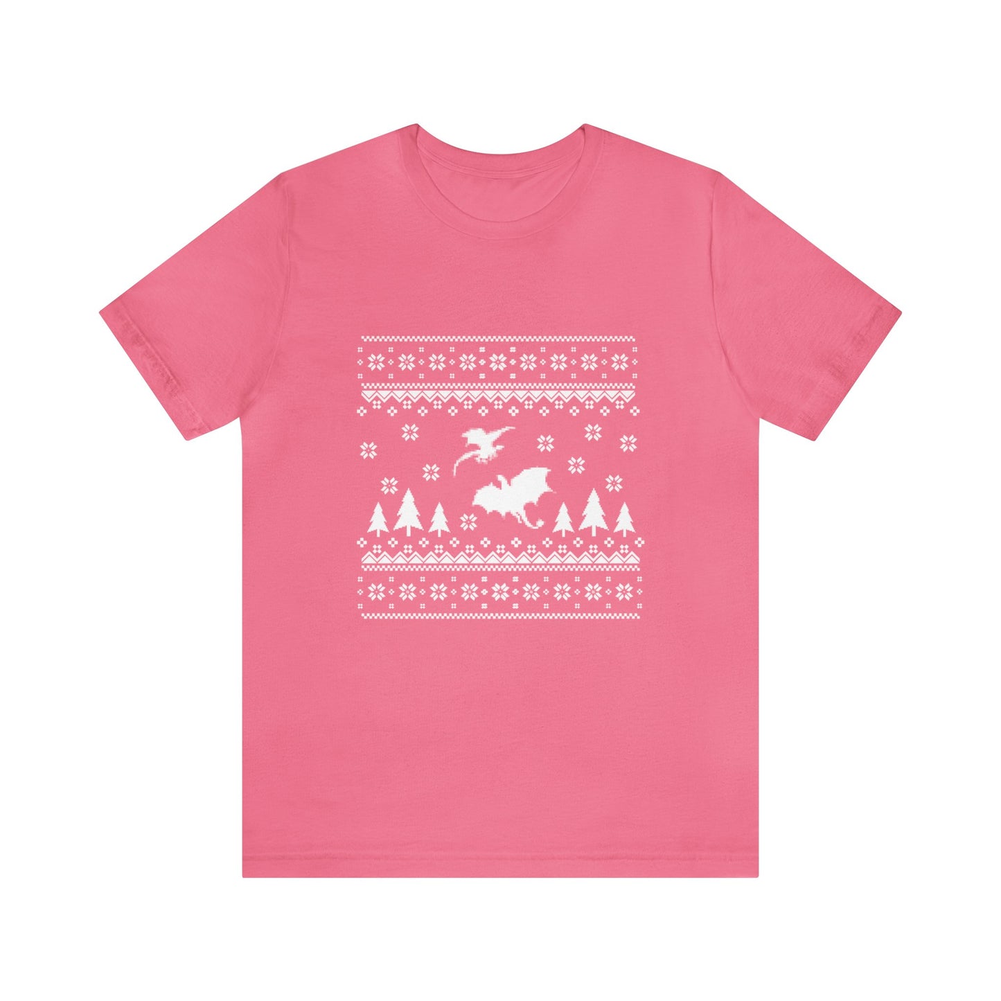 8-bit Fair Isle Dragon Christmas Version 5 - Unisex T-shirt