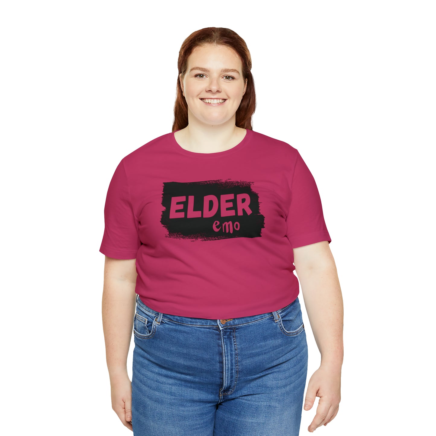 BLACK LETTER Elder Emo, Unisex Jersey Short Sleeve Tee