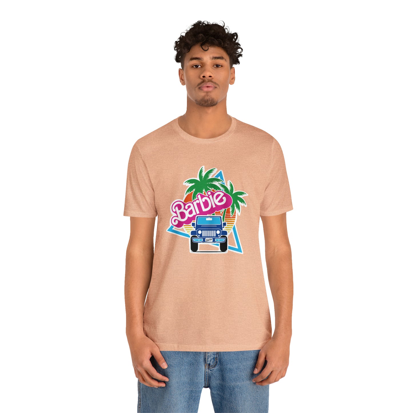 Blue jeep, Beep Beep Barbie Jeep, Unisex Jersey Short Sleeve Tee