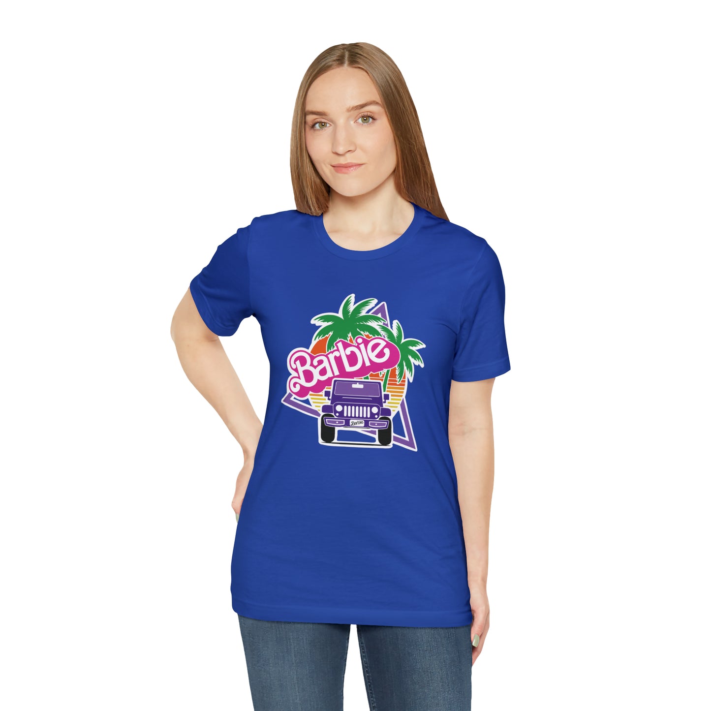 Purple jeep, Beep Beep Barbie Jeep, Unisex Jersey Short Sleeve Tee