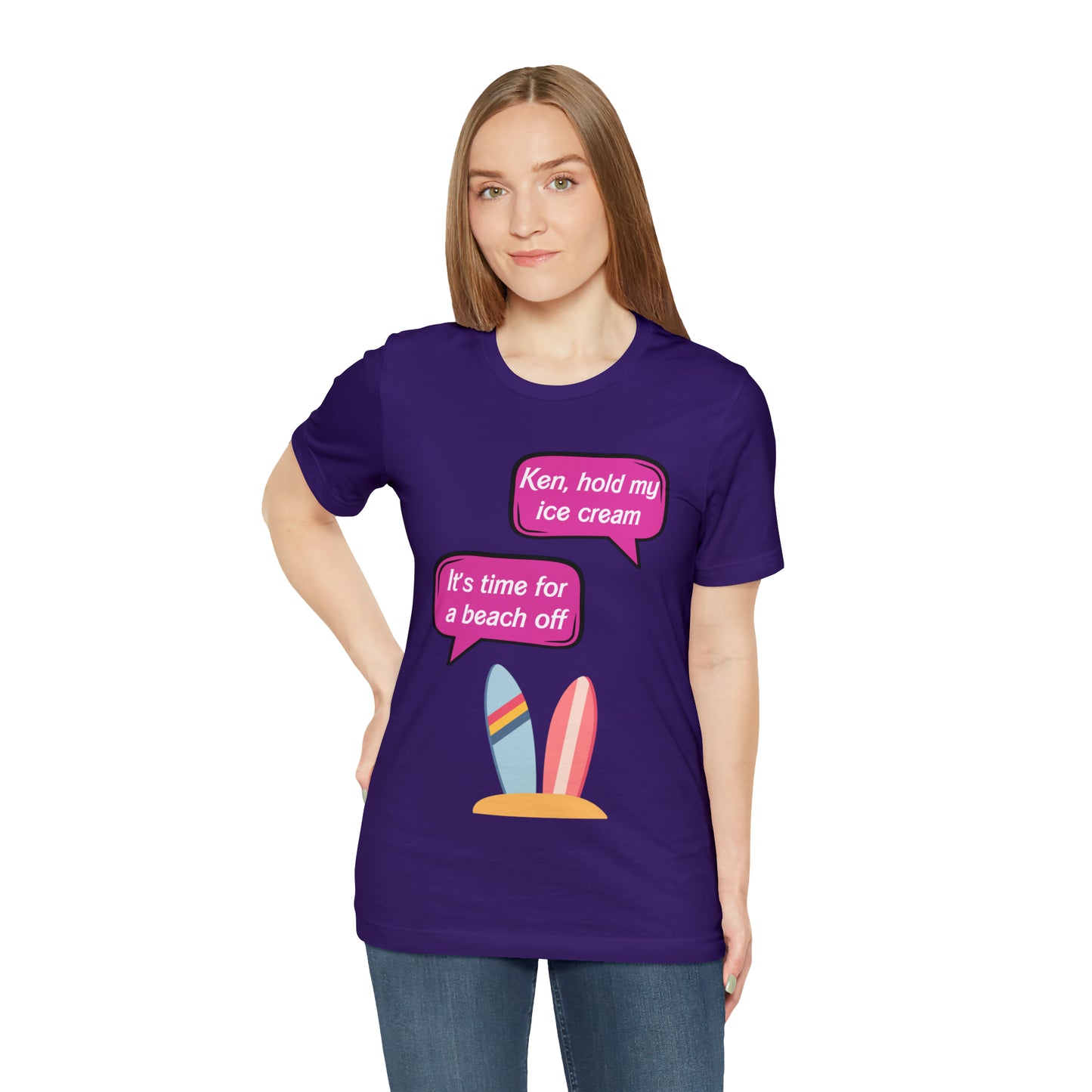 Blank back Beach off, Unisex Jersey Short Sleeve Tee