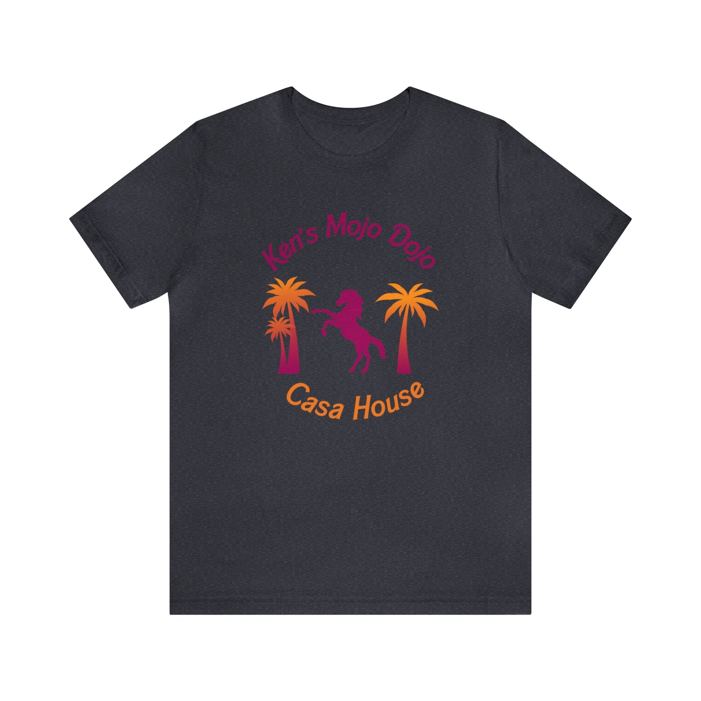 Warm Neon Palm Horse, Mojo Dojo Casa House, Unisex Jersey Short Sleeve Tee