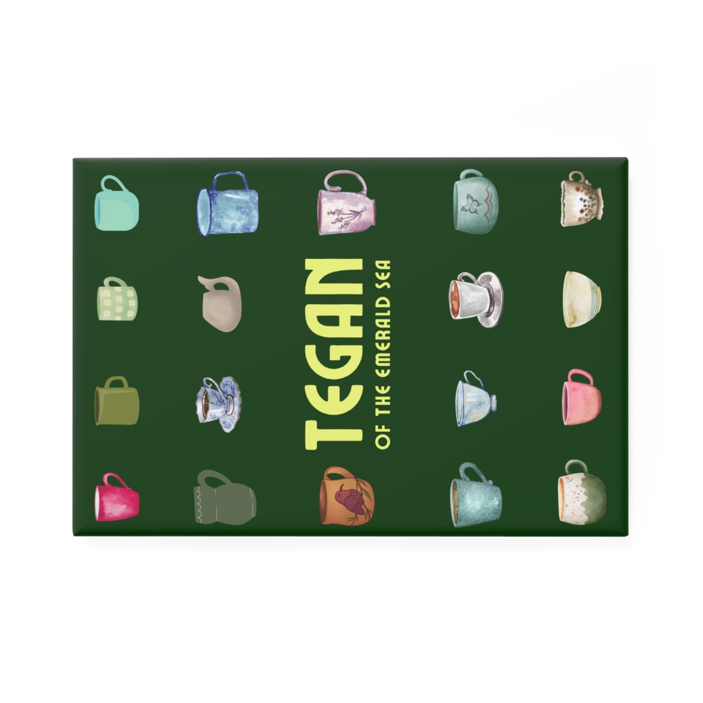 Emerald Sea Button Magnet, Rectangle