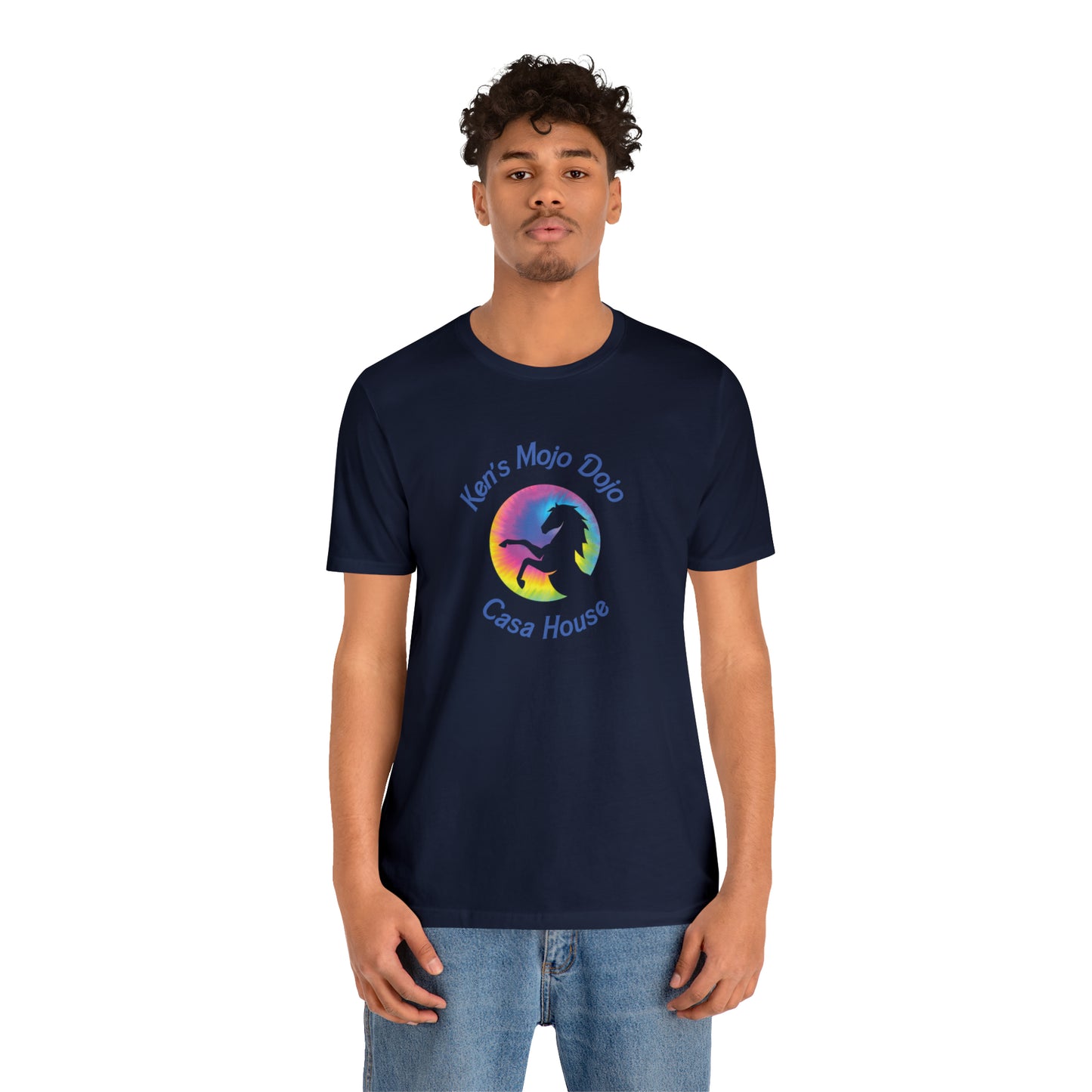 Tie Dye Moon Ken Blue, Unisex Jersey Short Sleeve Tee