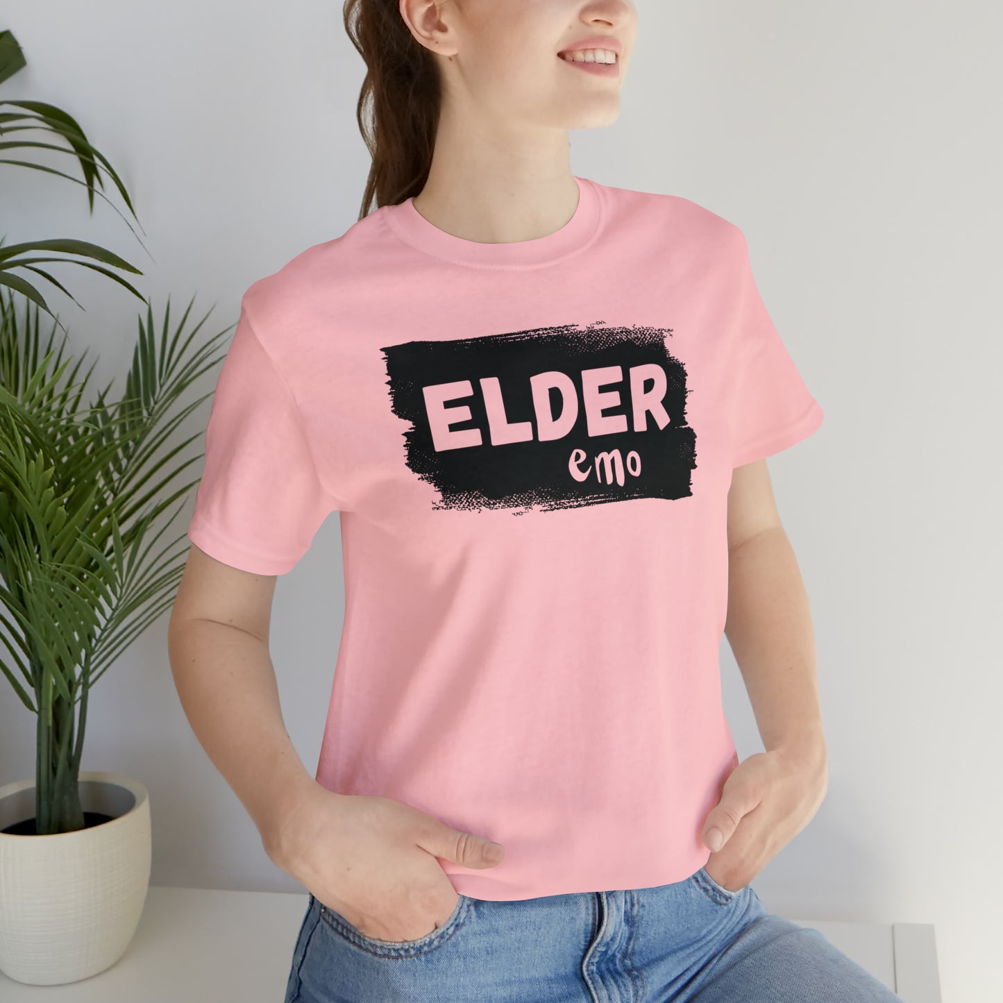 BLACK LETTER Elder Emo, Unisex Jersey Short Sleeve Tee