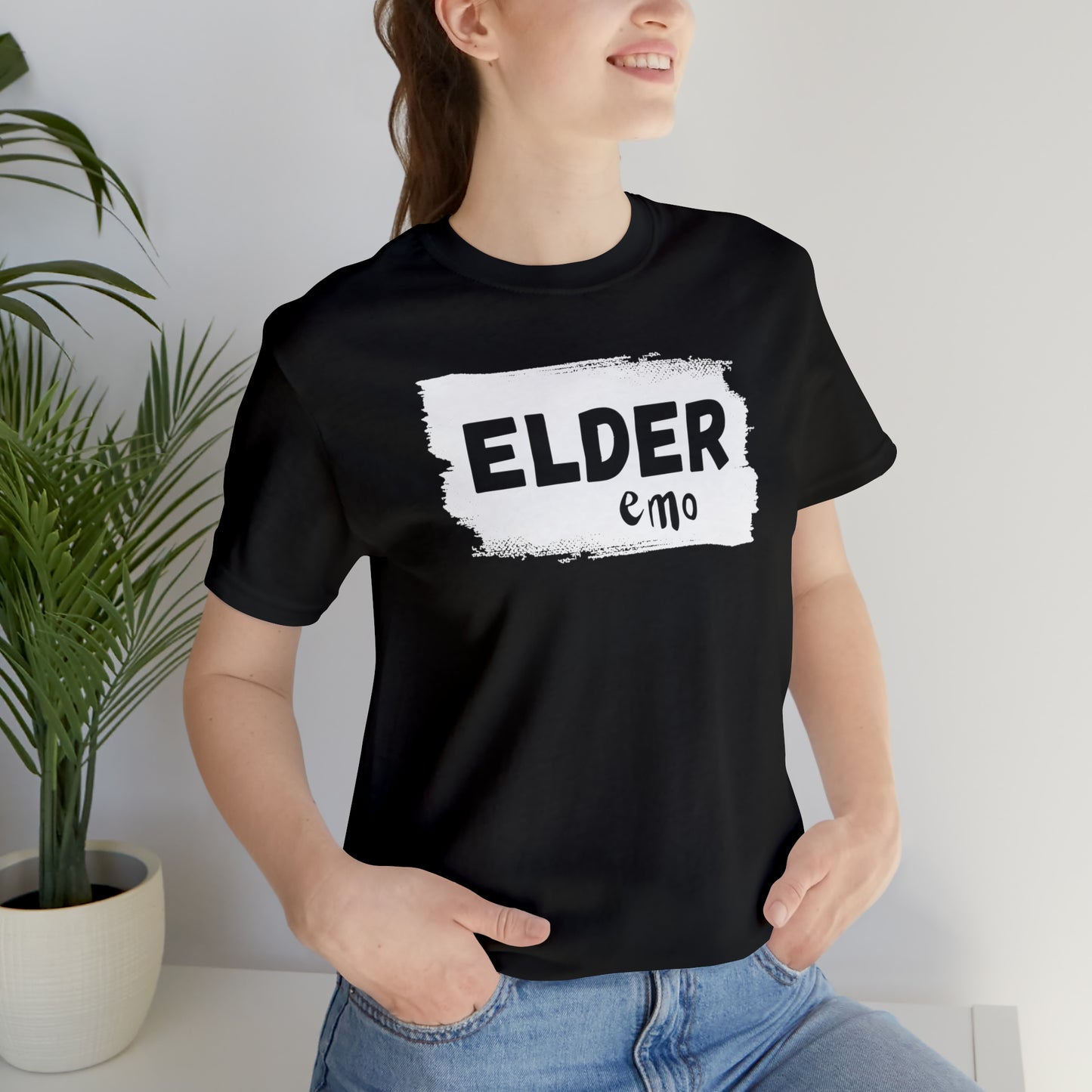 WHITE LETTER Elder Emo, Unisex Jersey Short Sleeve Tee