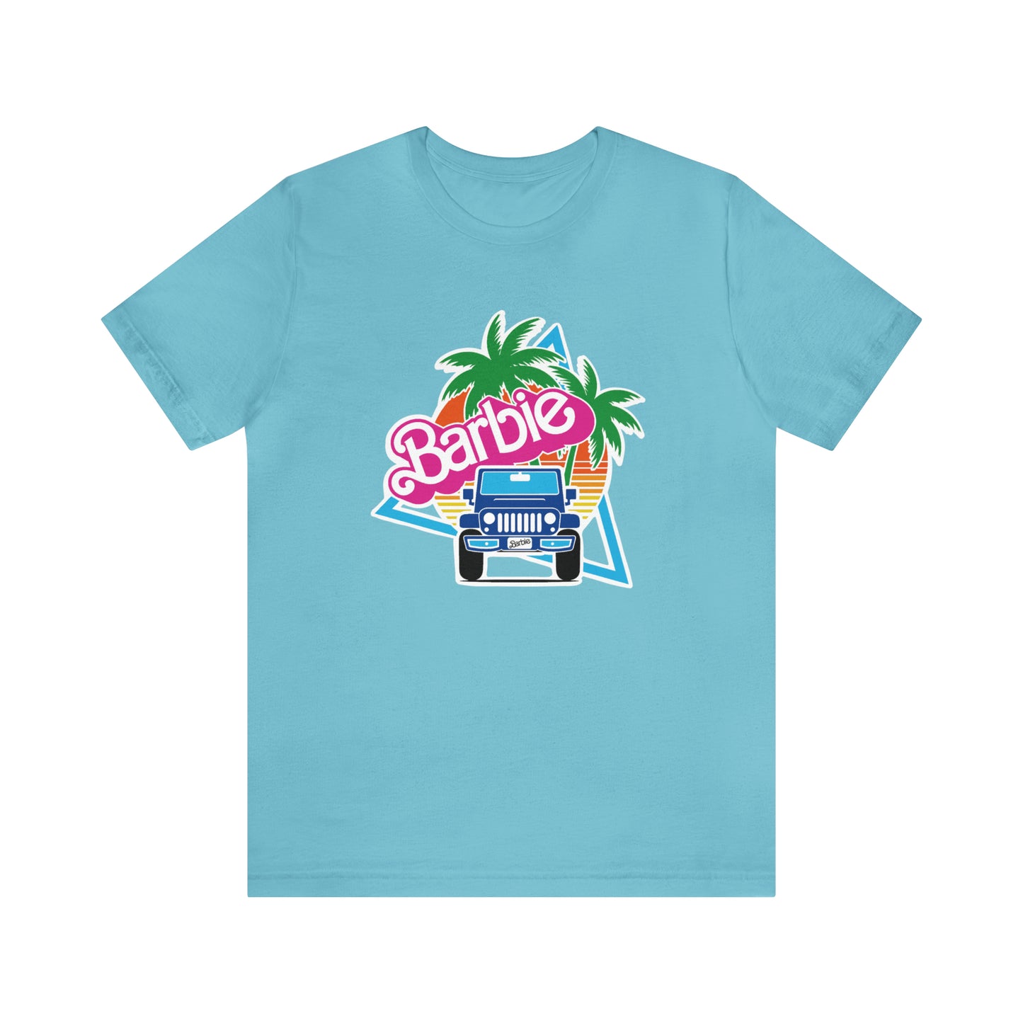 Blue jeep, Beep Beep Barbie Jeep, Unisex Jersey Short Sleeve Tee