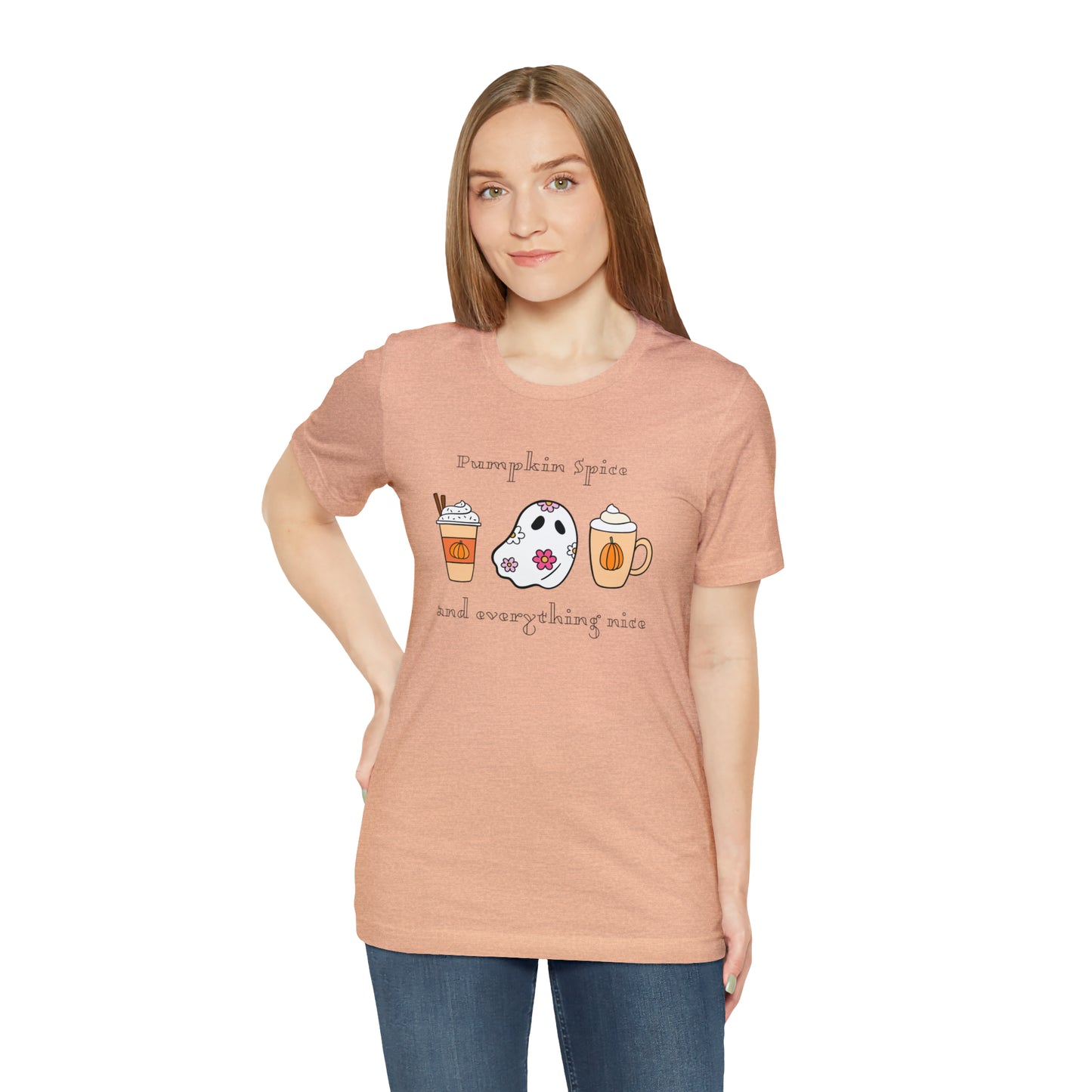 Color Flower - Pumpkin Ghost, Unisex Jersey Short Sleeve Tee