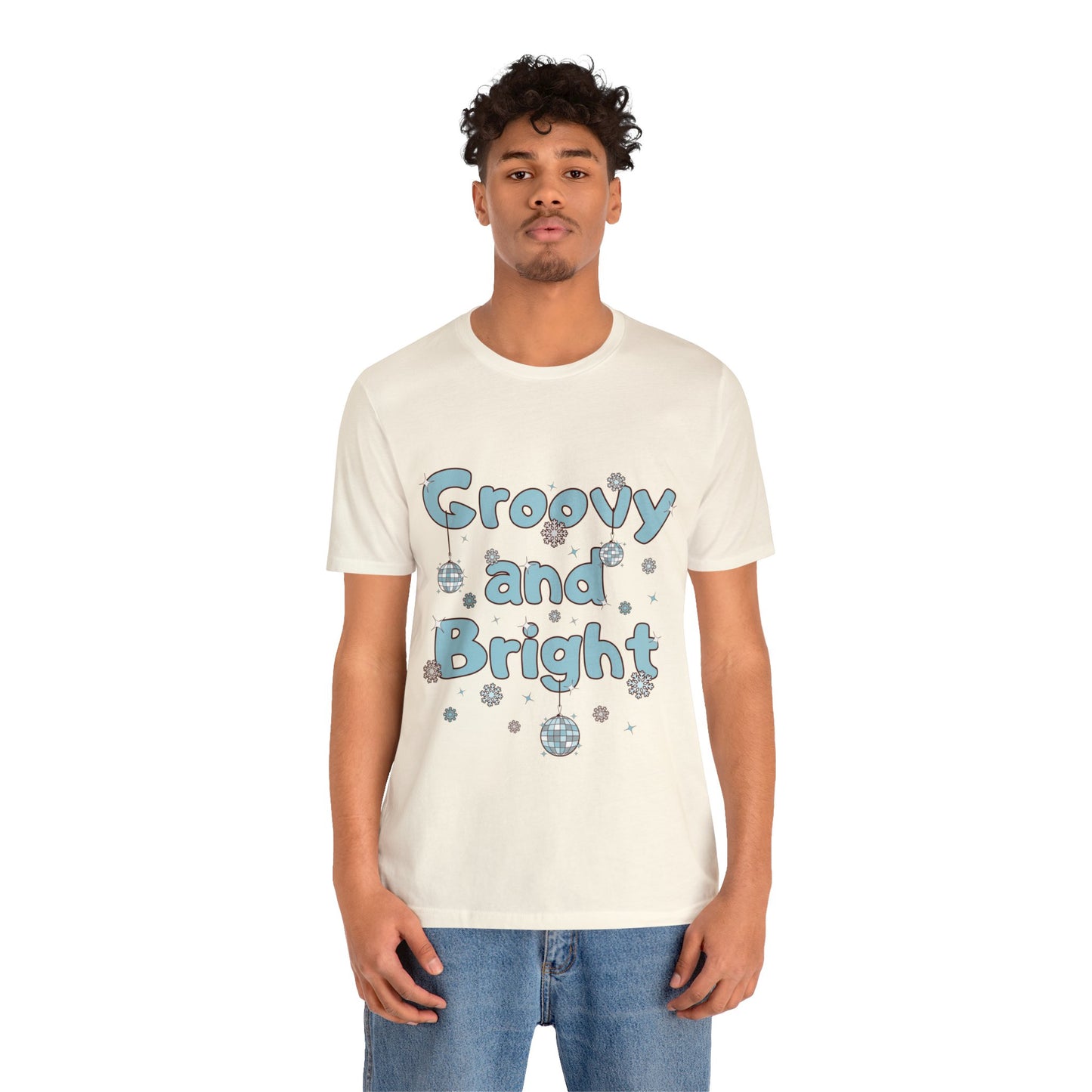 Silver and Blue - Groovy and Bright Jingle Disco Ball - Unisex T-shirt