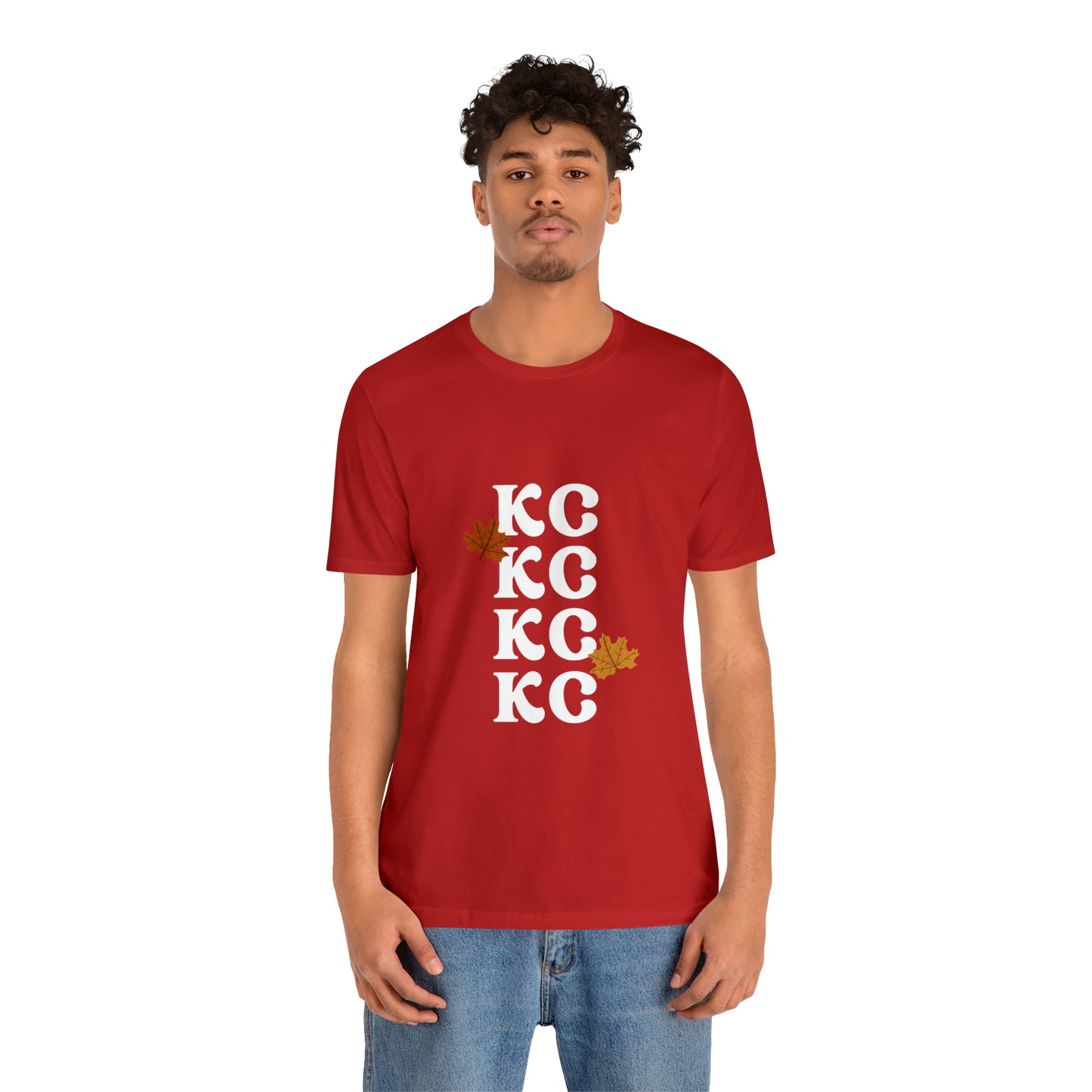White Text - Kansas City Fall, Unisex Jersey Short Sleeve Tee