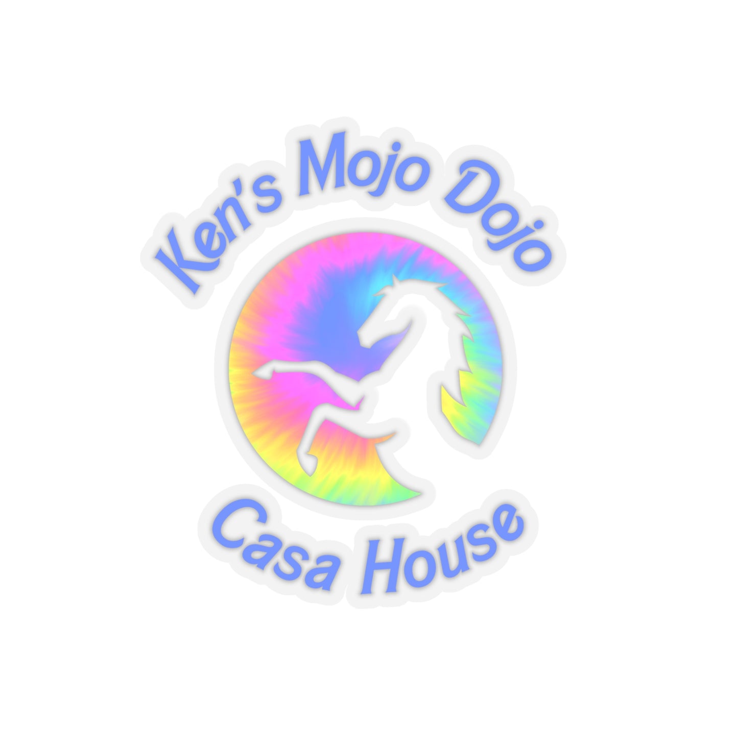 Tie Dye moon Ken's Mojo Dojo Sticker Version 1,  3" x 3'