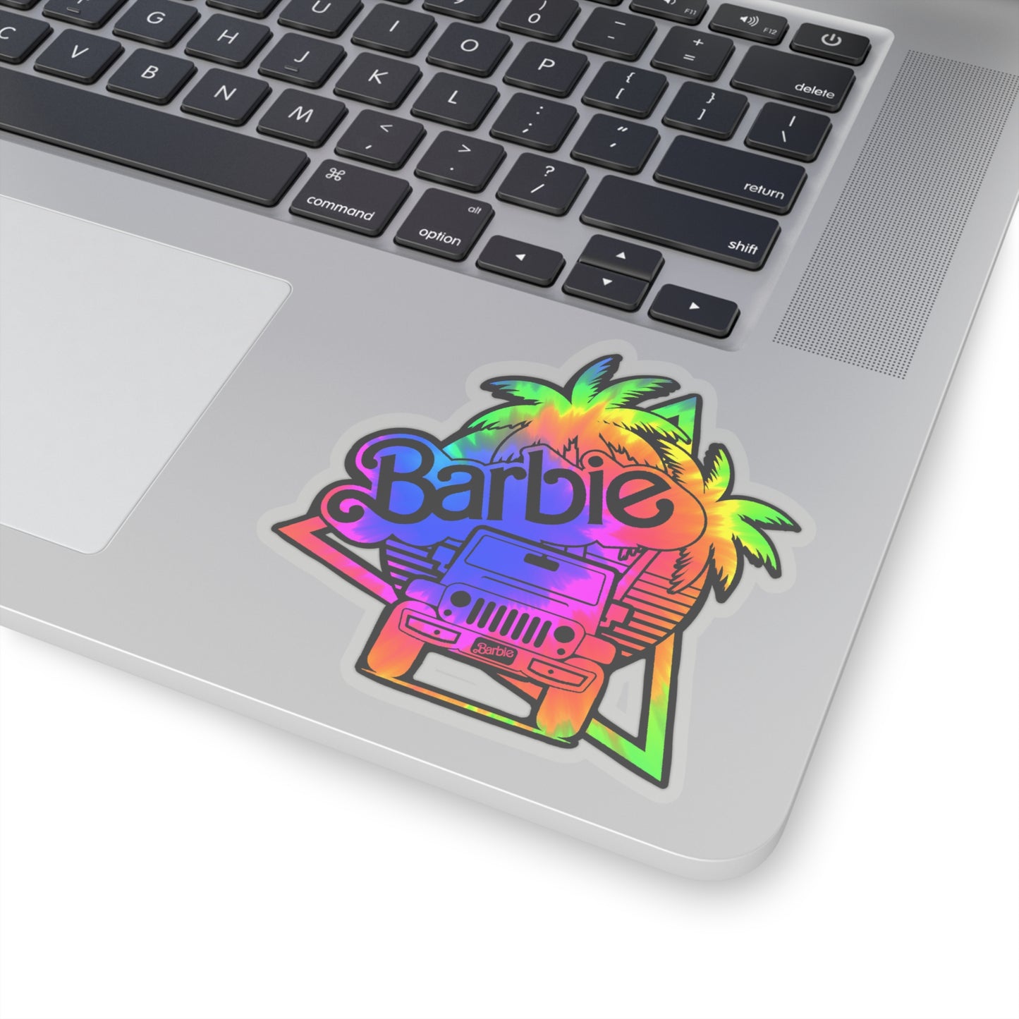 Dark Tie Dye Barbie Jeep Sticker, 2 size options