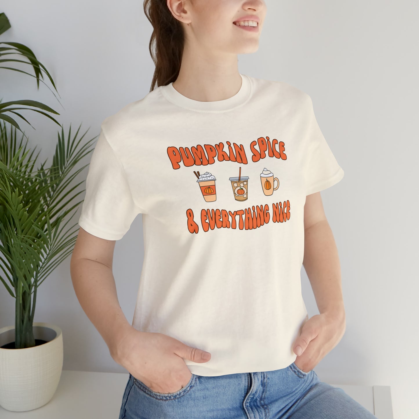 Three Pumpkin Spice, Unisex Jersey Short Sleeve Tee