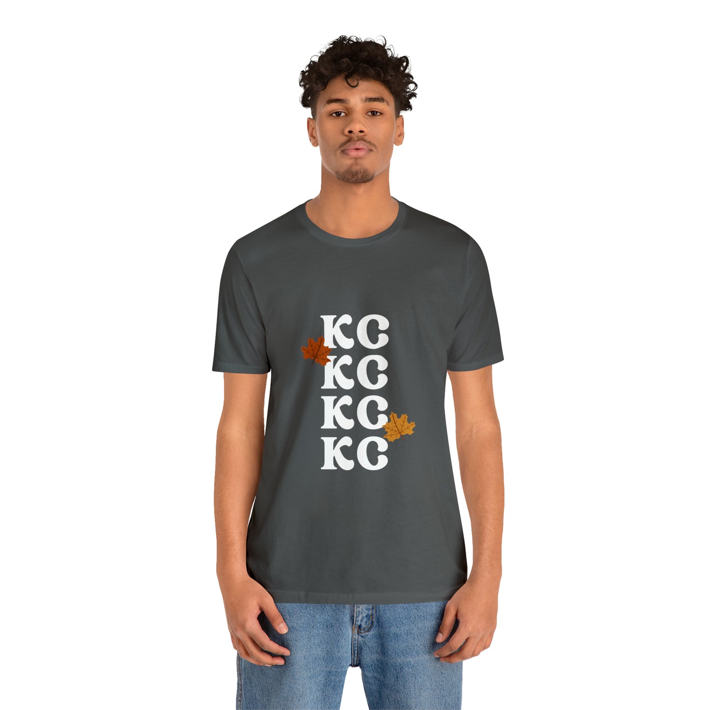 White Text - Kansas City Fall, Unisex Jersey Short Sleeve Tee