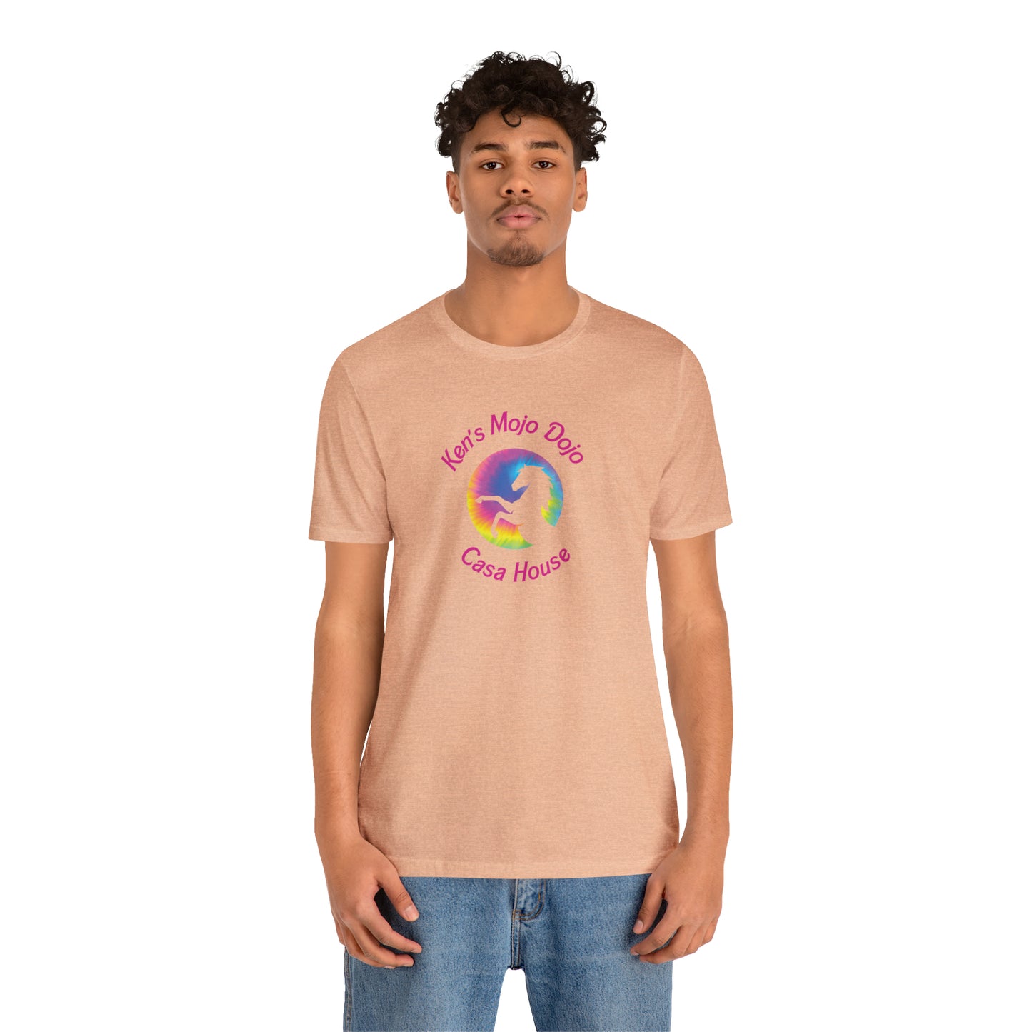 Tie Dye Moon Ken Pink, Unisex Jersey Short Sleeve Tee