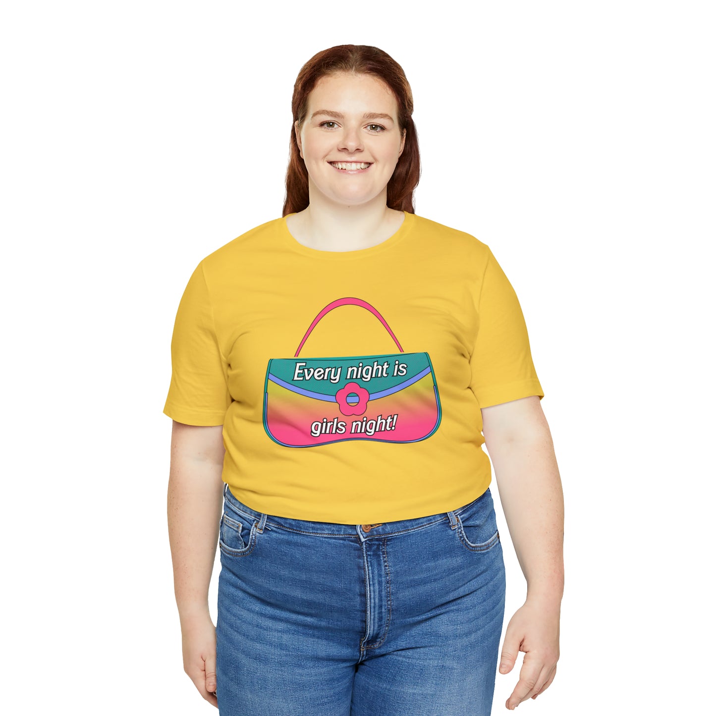 90's Purse: Every Night is Girl's Night, Unisex Jersey Short Sleeve Tee
