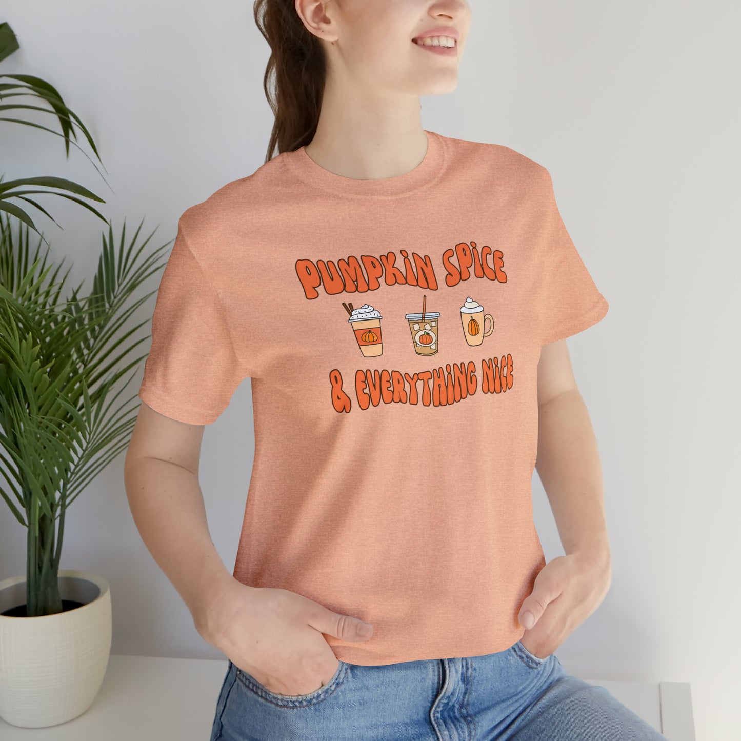 Three Pumpkin Spice, Unisex Jersey Short Sleeve Tee