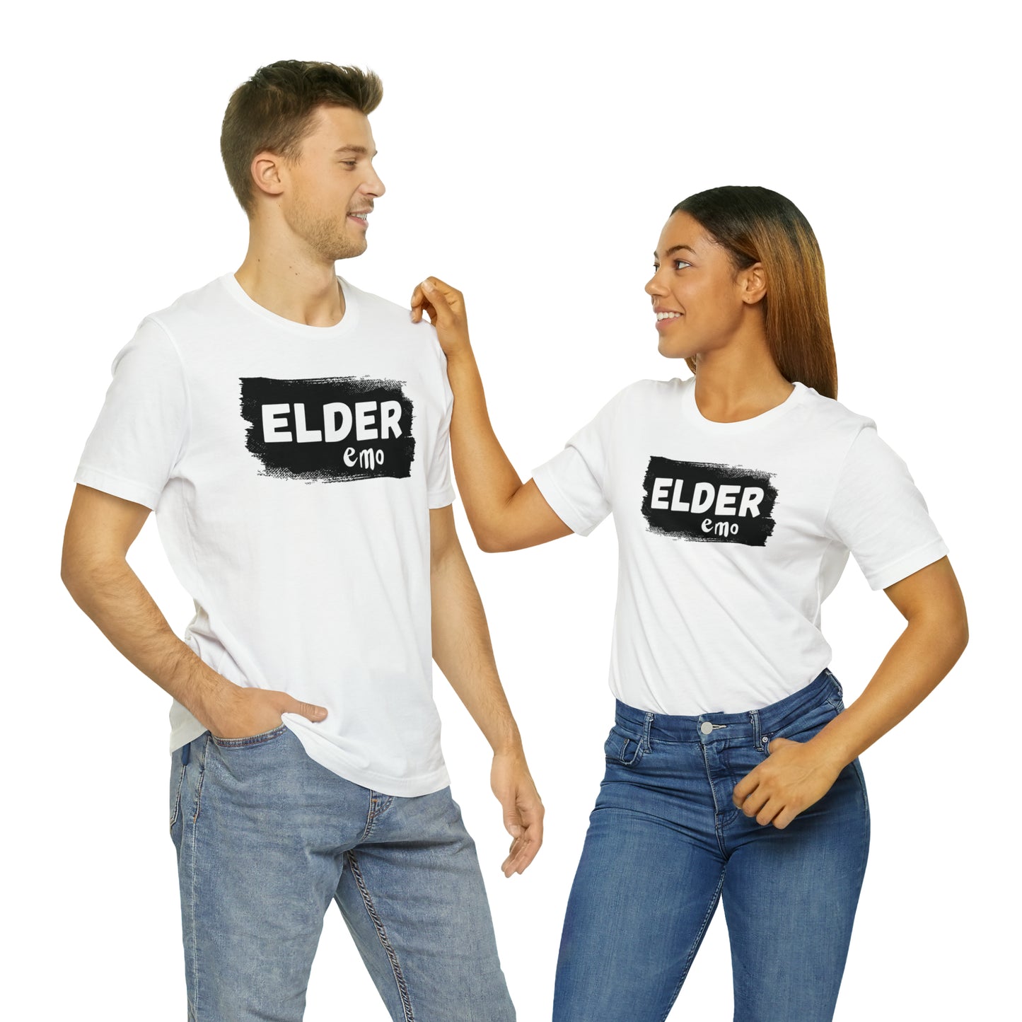 BLACK LETTER Elder Emo, Unisex Jersey Short Sleeve Tee