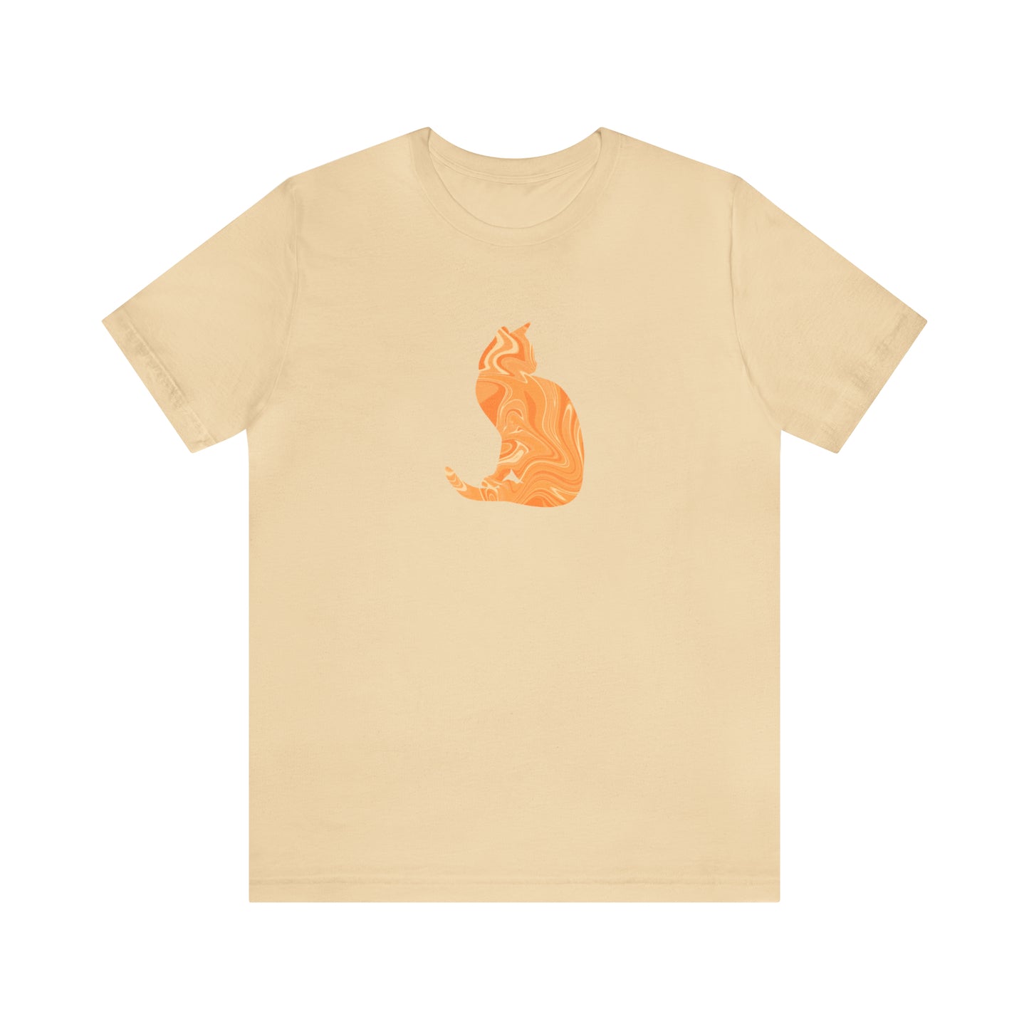 Orange Marble Cat, Unisex Jersey Short Sleeve Tee