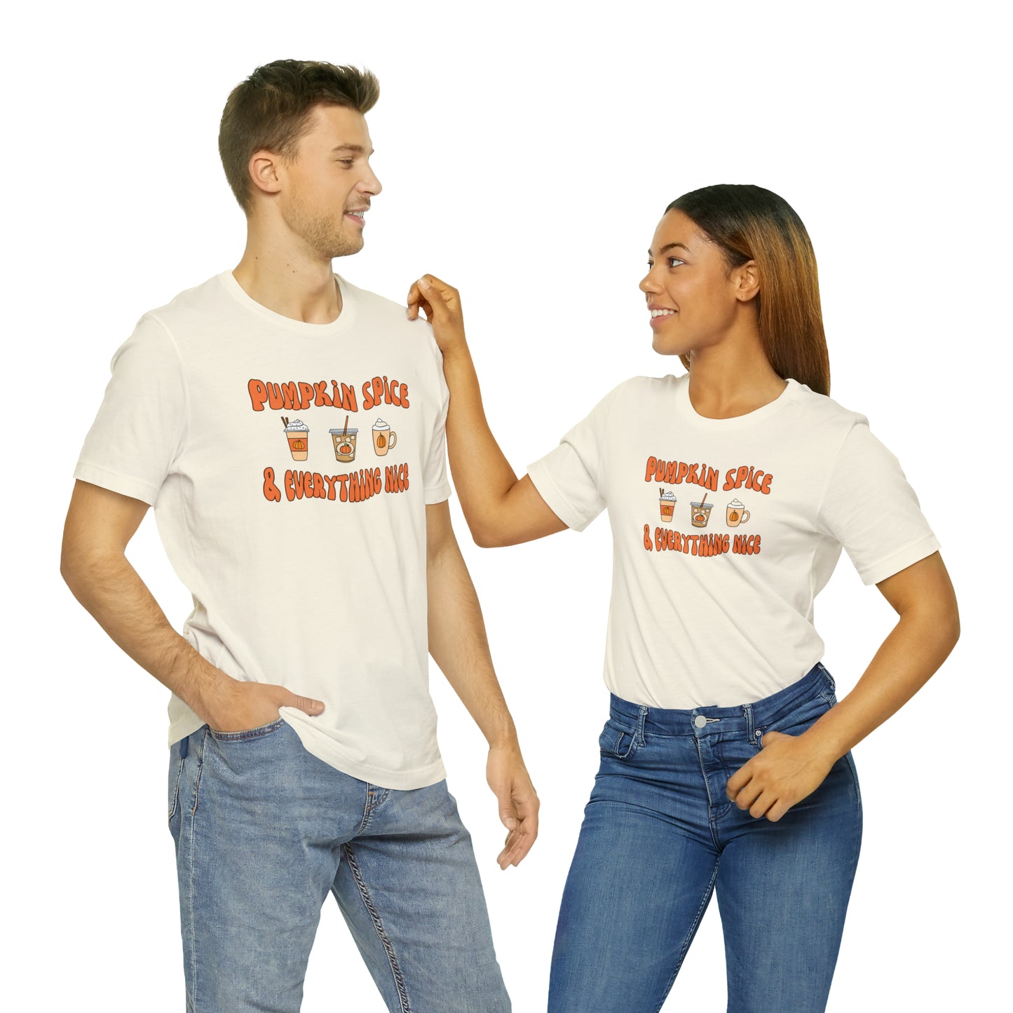 Three Pumpkin Spice, Unisex Jersey Short Sleeve Tee