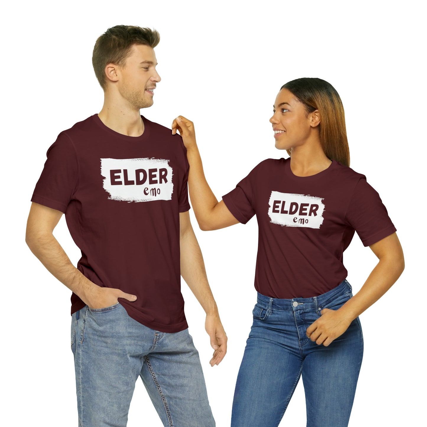 WHITE LETTER Elder Emo, Unisex Jersey Short Sleeve Tee