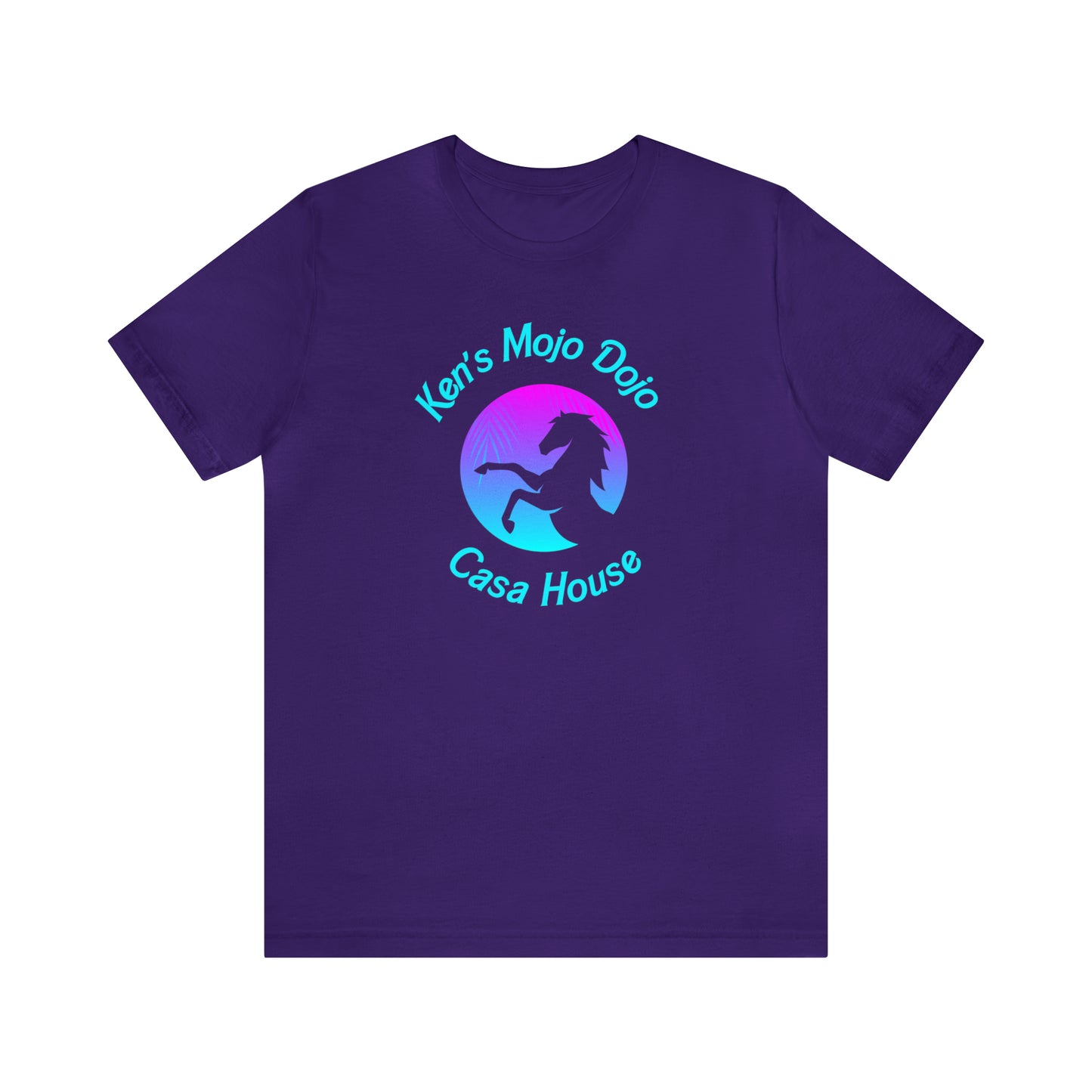 Neon Teal Moon: Mojo Dojo Casa House, Unisex Jersey Short Sleeve Tee