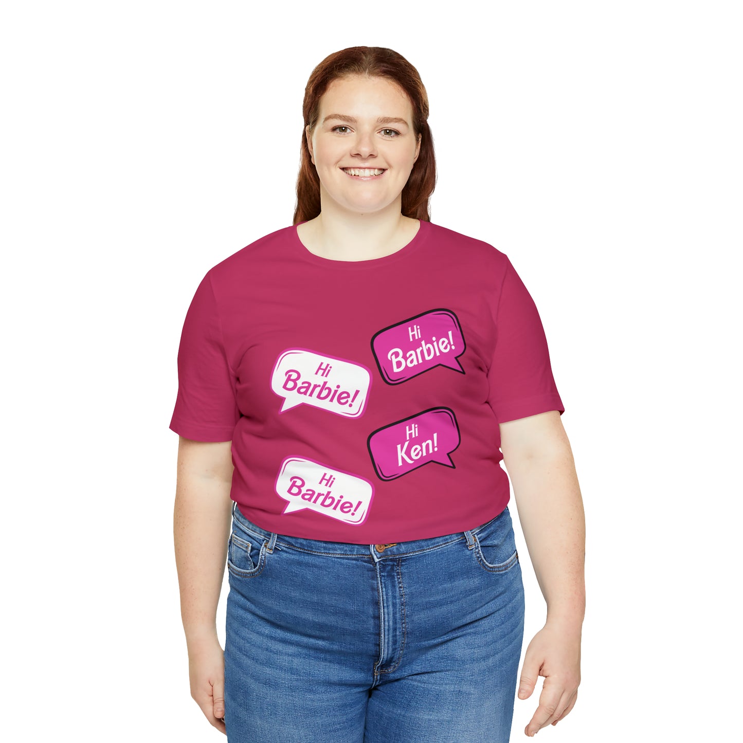 Hi Barbie Hi Ken Hi Alan, Unisex Jersey Short Sleeve Tee