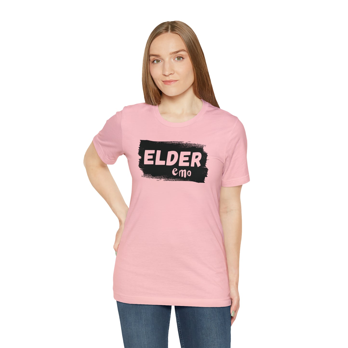 BLACK LETTER Elder Emo, Unisex Jersey Short Sleeve Tee