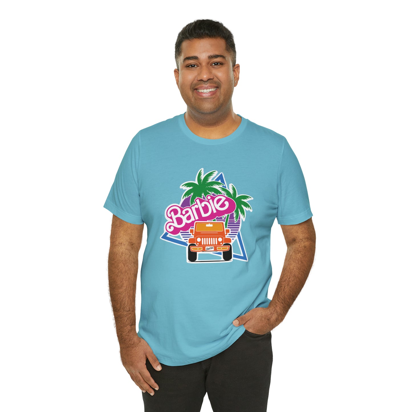 Orange, Beep Beep Barbie Jeep, Unisex Jersey Short Sleeve Tee