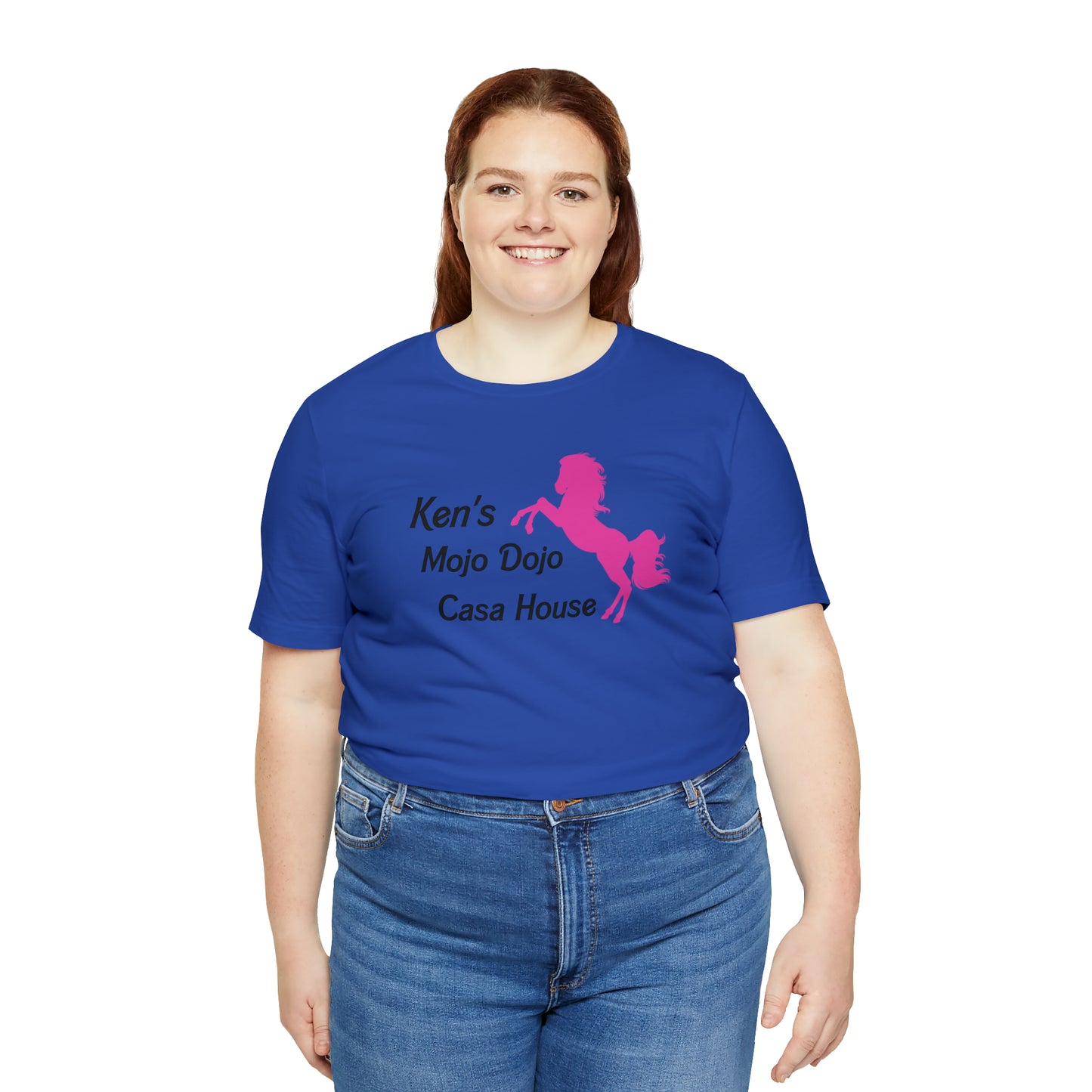Pink Silhouette Horse, Mojo Dojo Casa House, Unisex Jersey Short Sleeve Tee