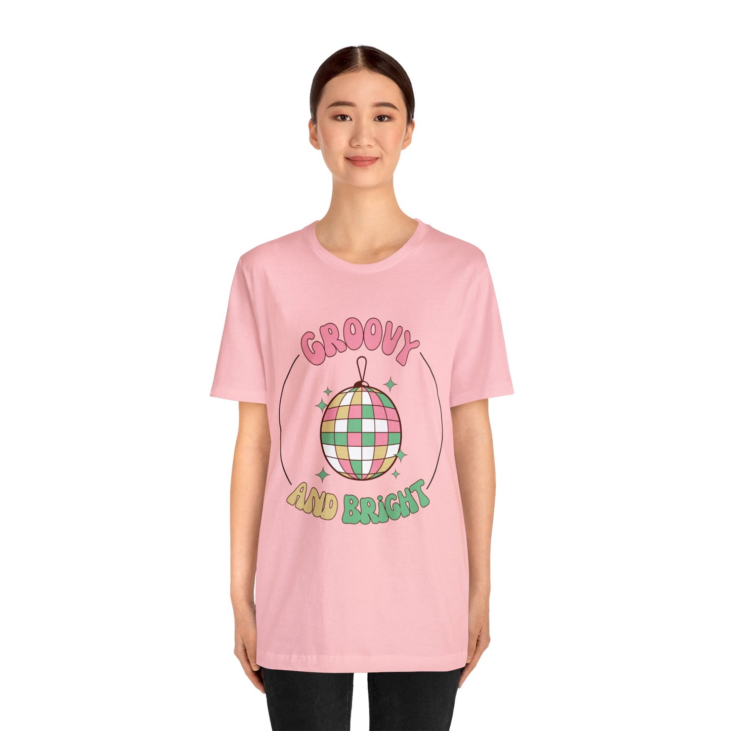 Pink Circle Merry and Bright Jingle Ball - Unisex T-shirt
