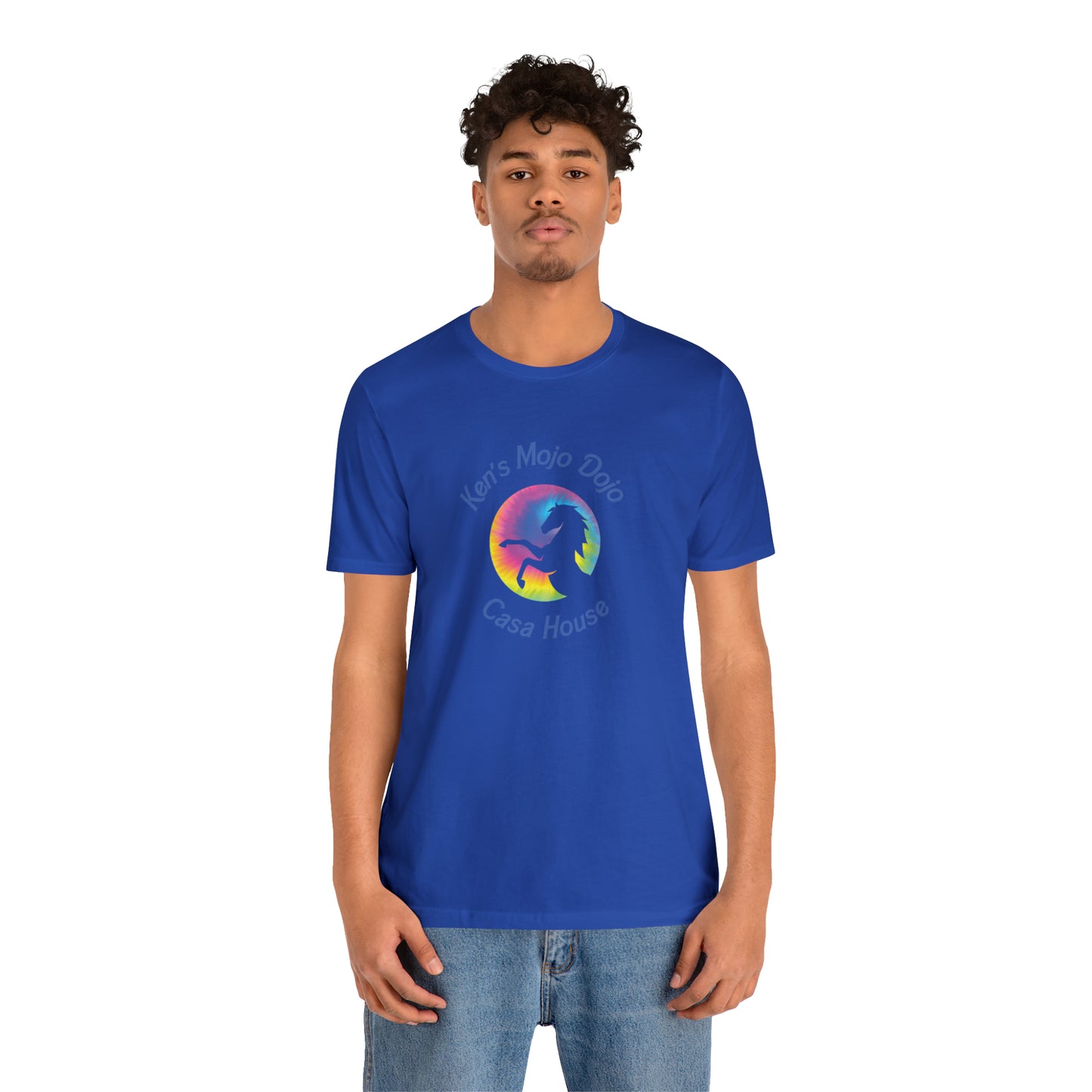 Tie Dye Moon Ken Blue, Unisex Jersey Short Sleeve Tee