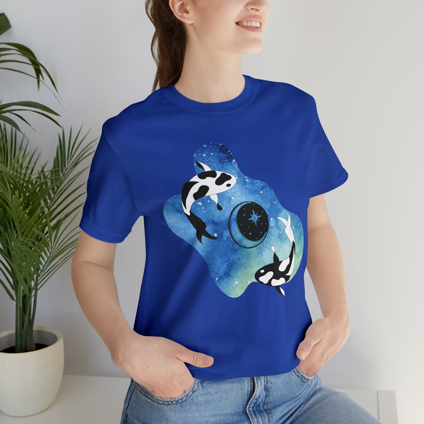Watercolor Space Koi, Unisex Jersey Short Sleeve Tee