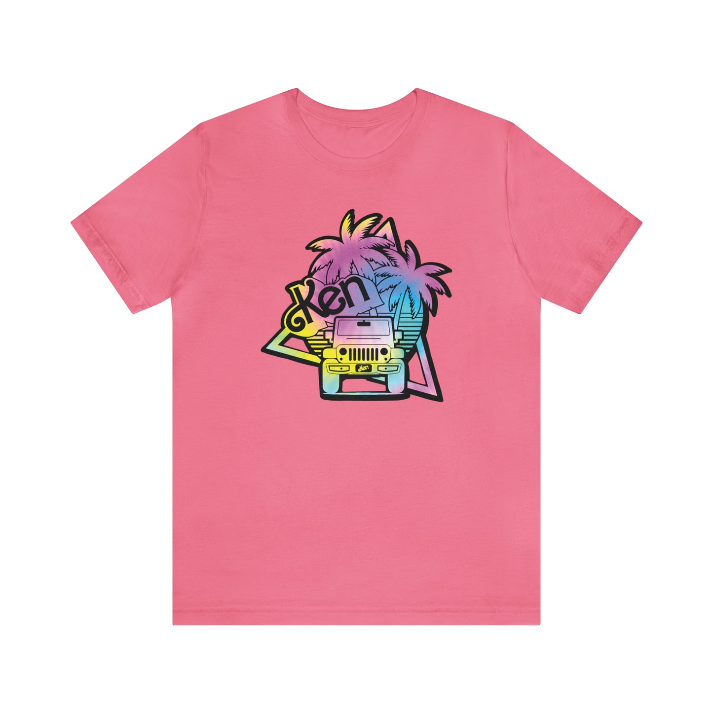 black outline tie dye, Beep Beep KEN Jeep, Unisex Jersey Short Sleeve Tee