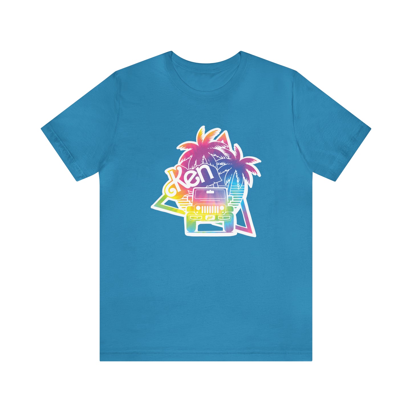 White sticker tie dye, Beep Beep KEN Jeep, Unisex Jersey Short Sleeve Tee