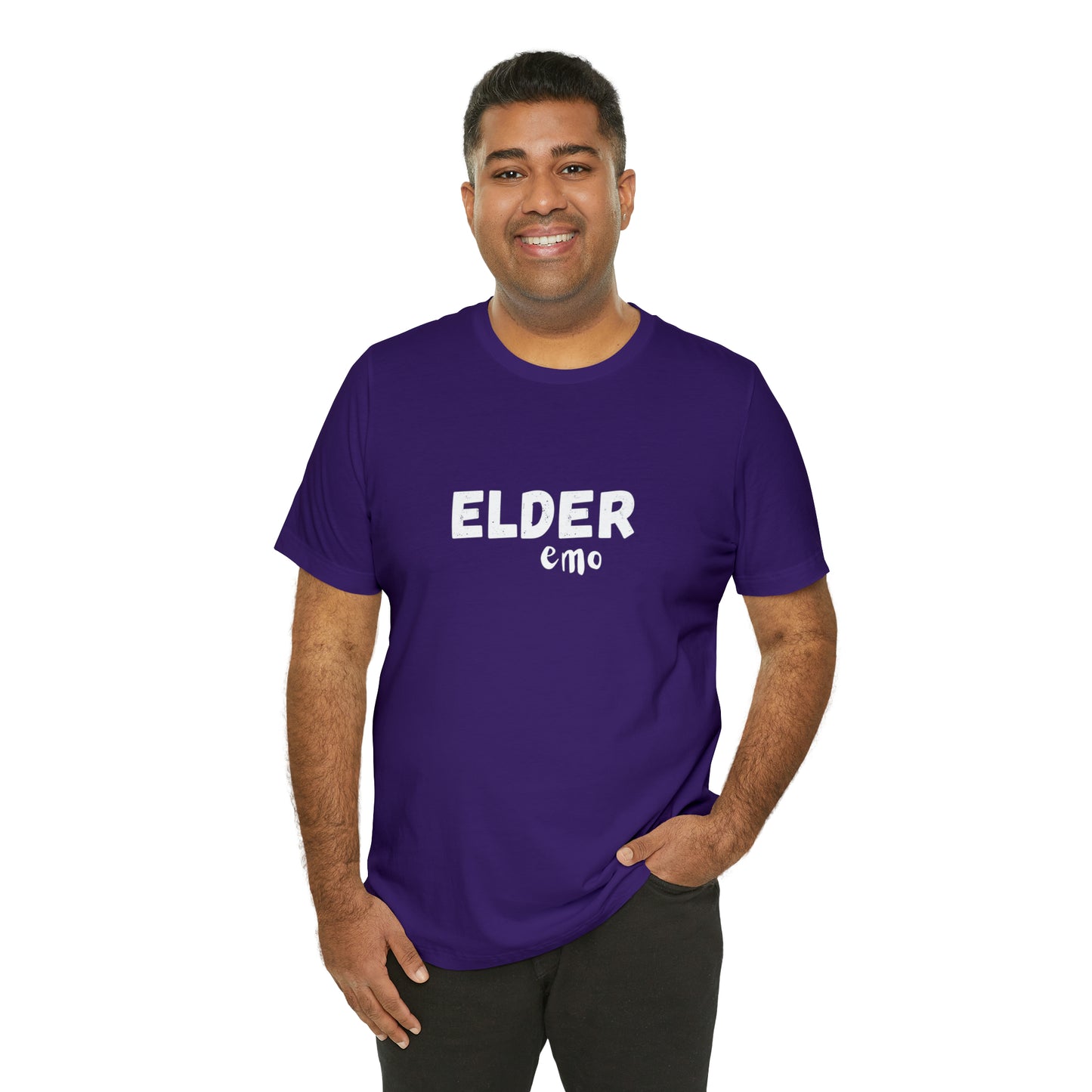 No paint WHITE LETTER Elder Emo, Unisex Jersey Short Sleeve Tee