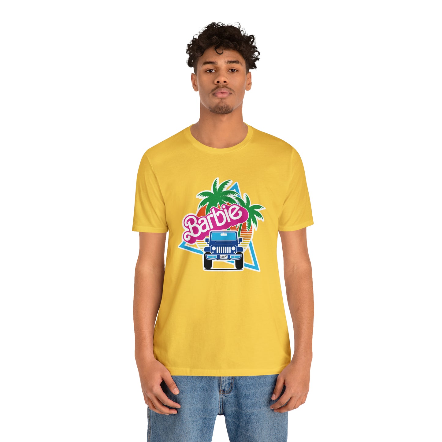 Blue jeep, Beep Beep Barbie Jeep, Unisex Jersey Short Sleeve Tee