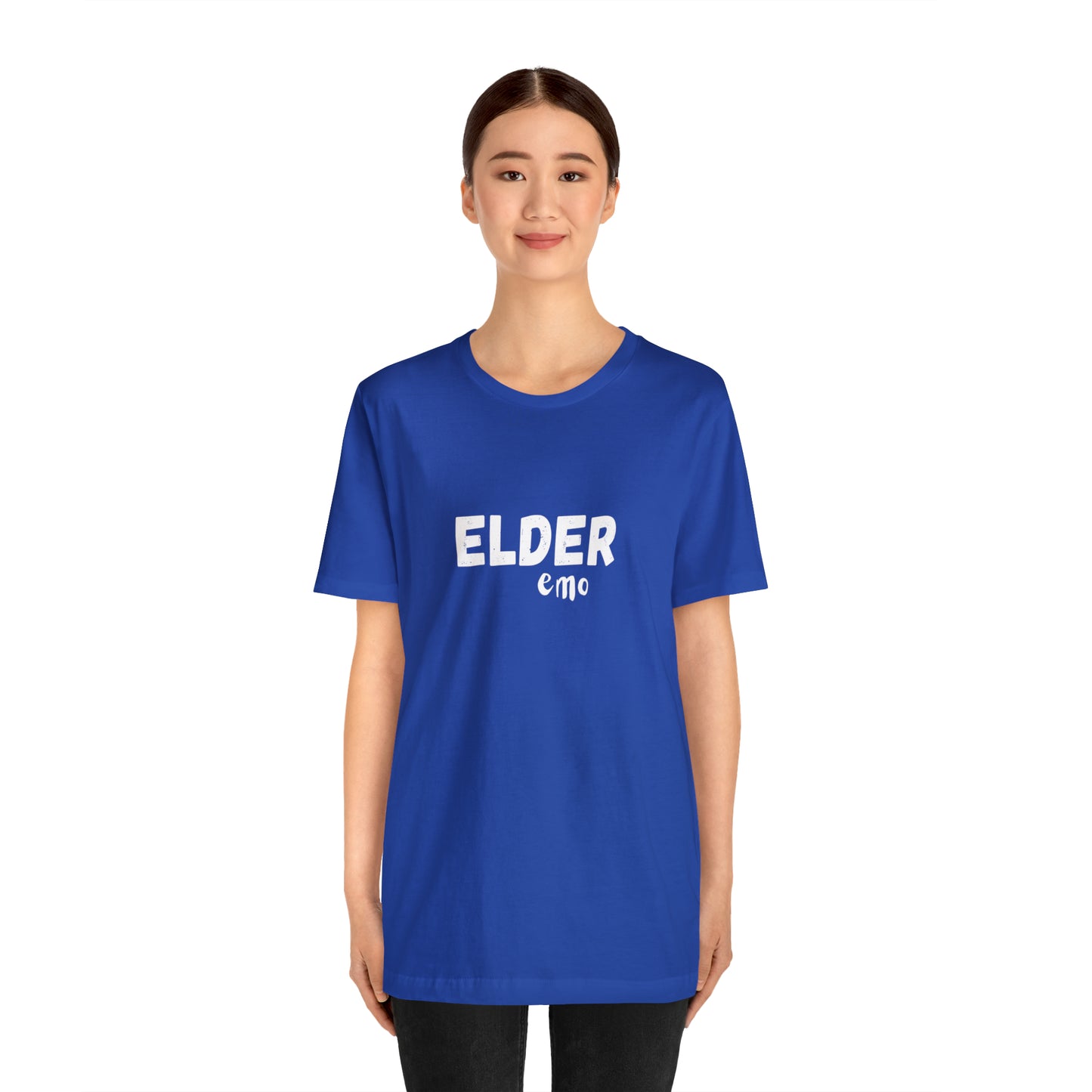 No paint WHITE LETTER Elder Emo, Unisex Jersey Short Sleeve Tee