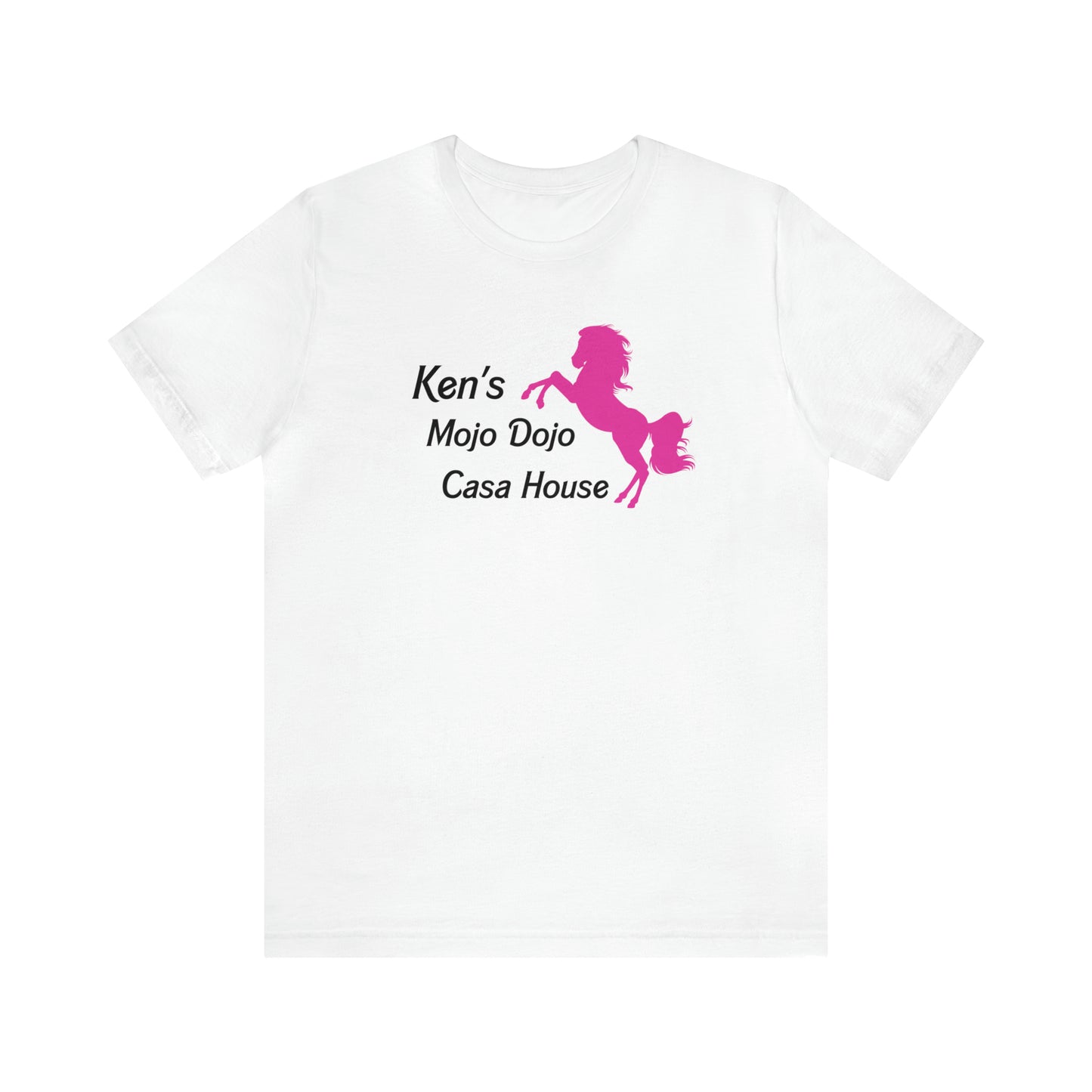 Pink Silhouette Horse, Mojo Dojo Casa House, Unisex Jersey Short Sleeve Tee