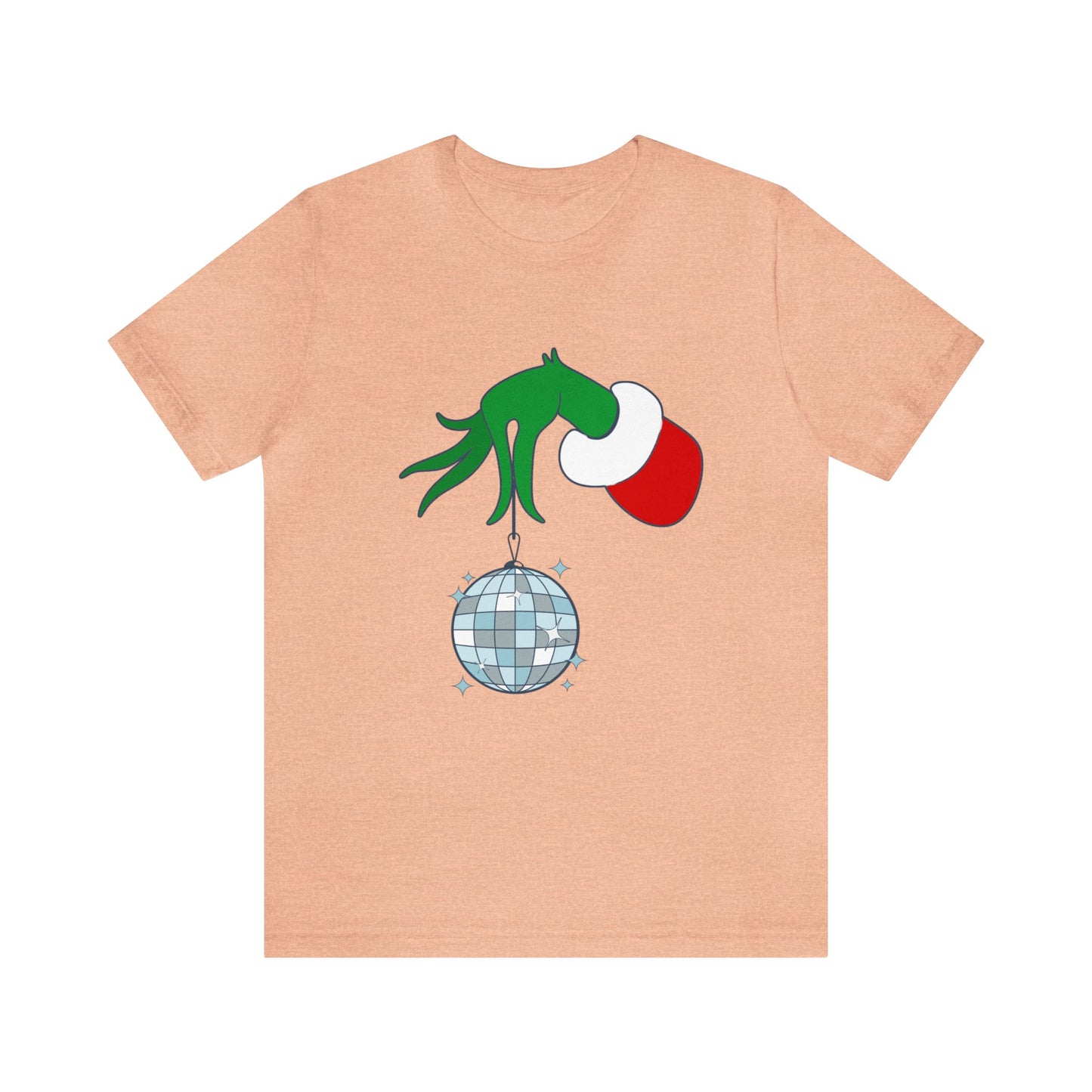 Back design - Grinchy Groovy and Bright Jingle Disco Ball - Unisex T-shirt