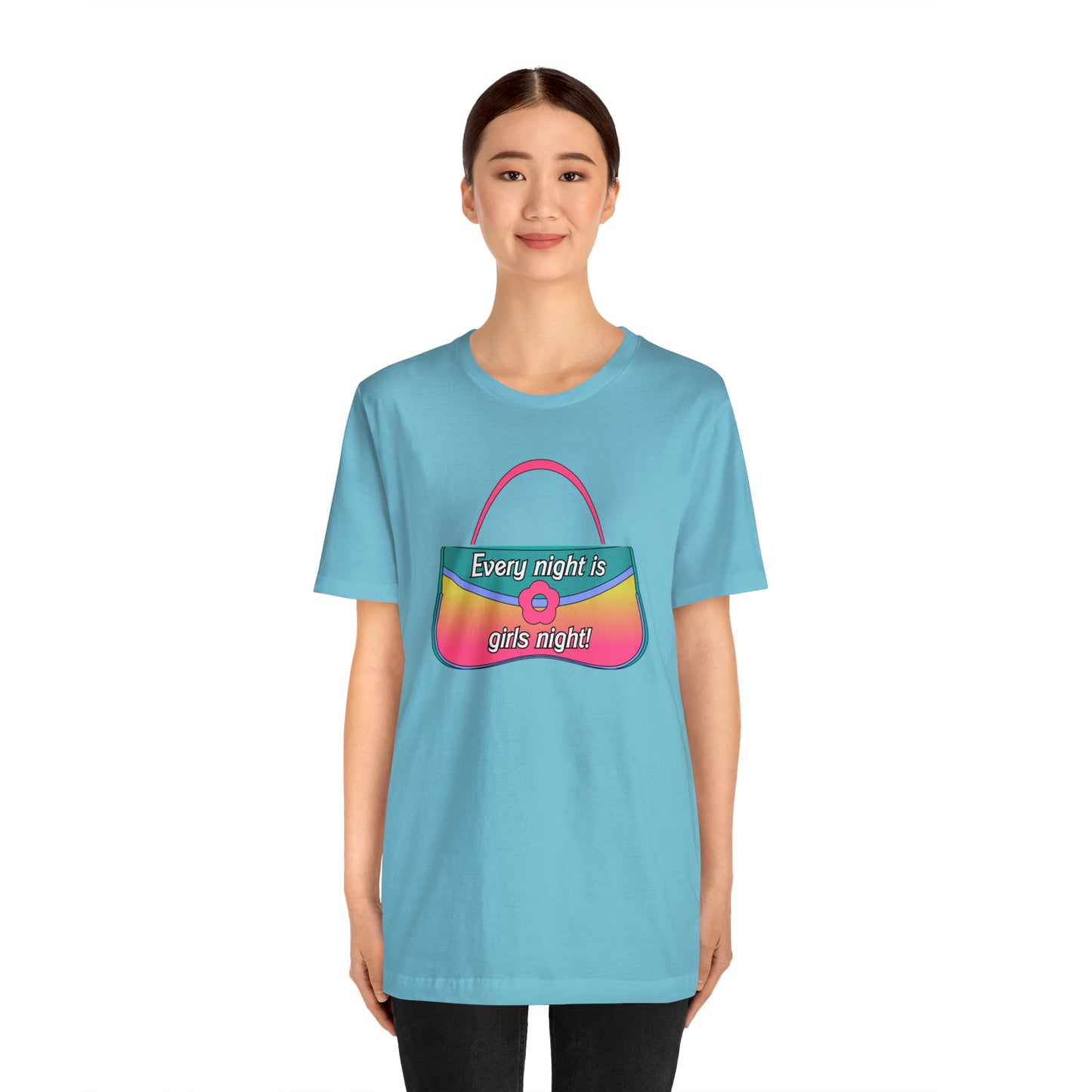 90's Purse: Every Night is Girl's Night, Unisex Jersey Short Sleeve Tee